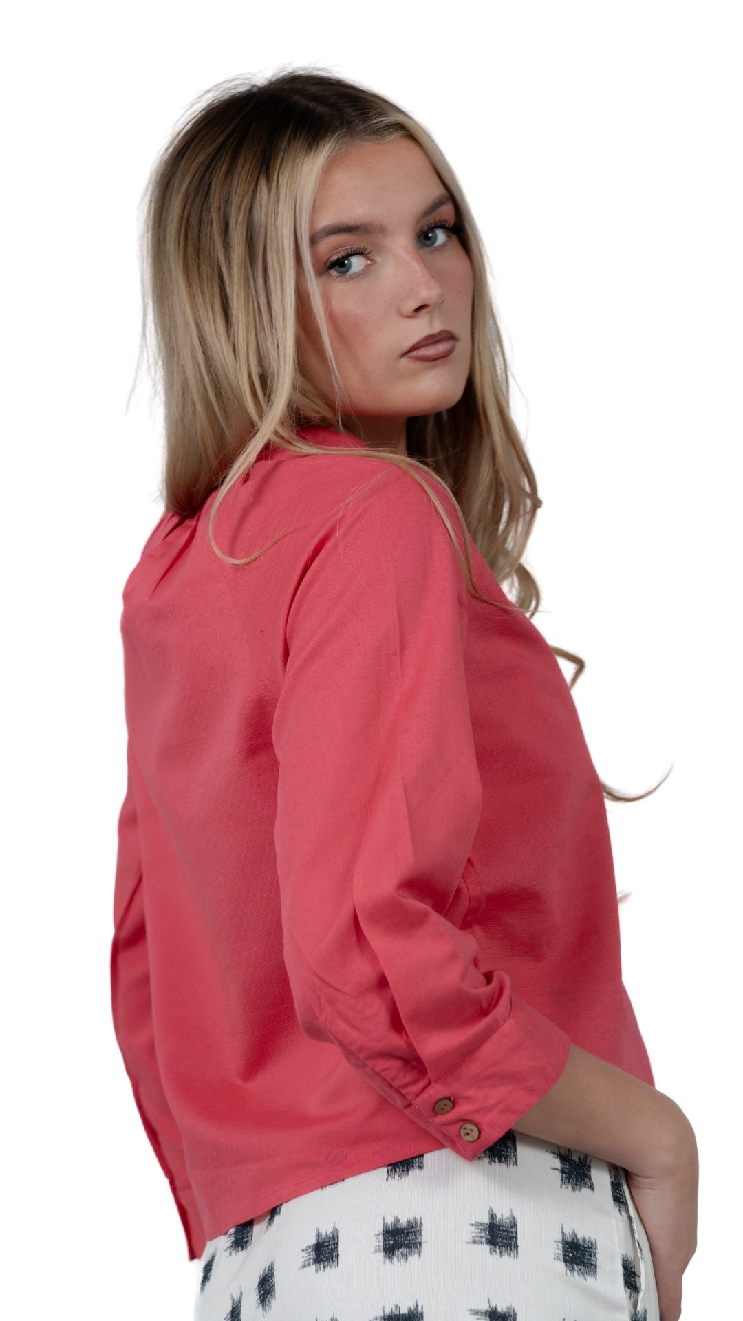 Sustainable Style Staple: Fuchsia High Neck Top