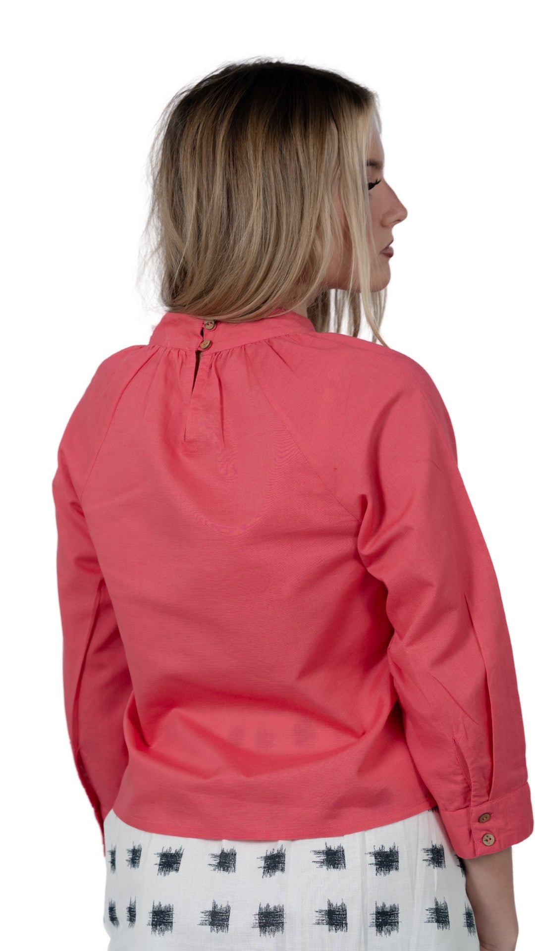 Sustainable Style Staple: Fuchsia High Neck Top