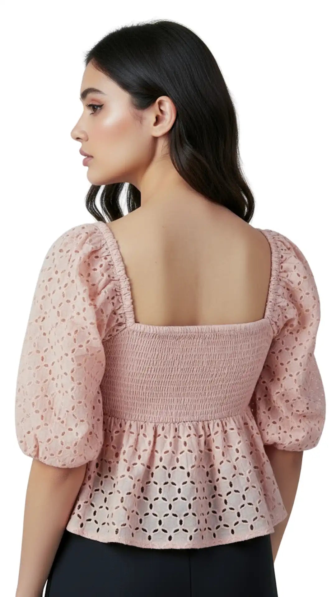 Timeless Allure in Peach: Peach Blossom Lace Dream Blouse