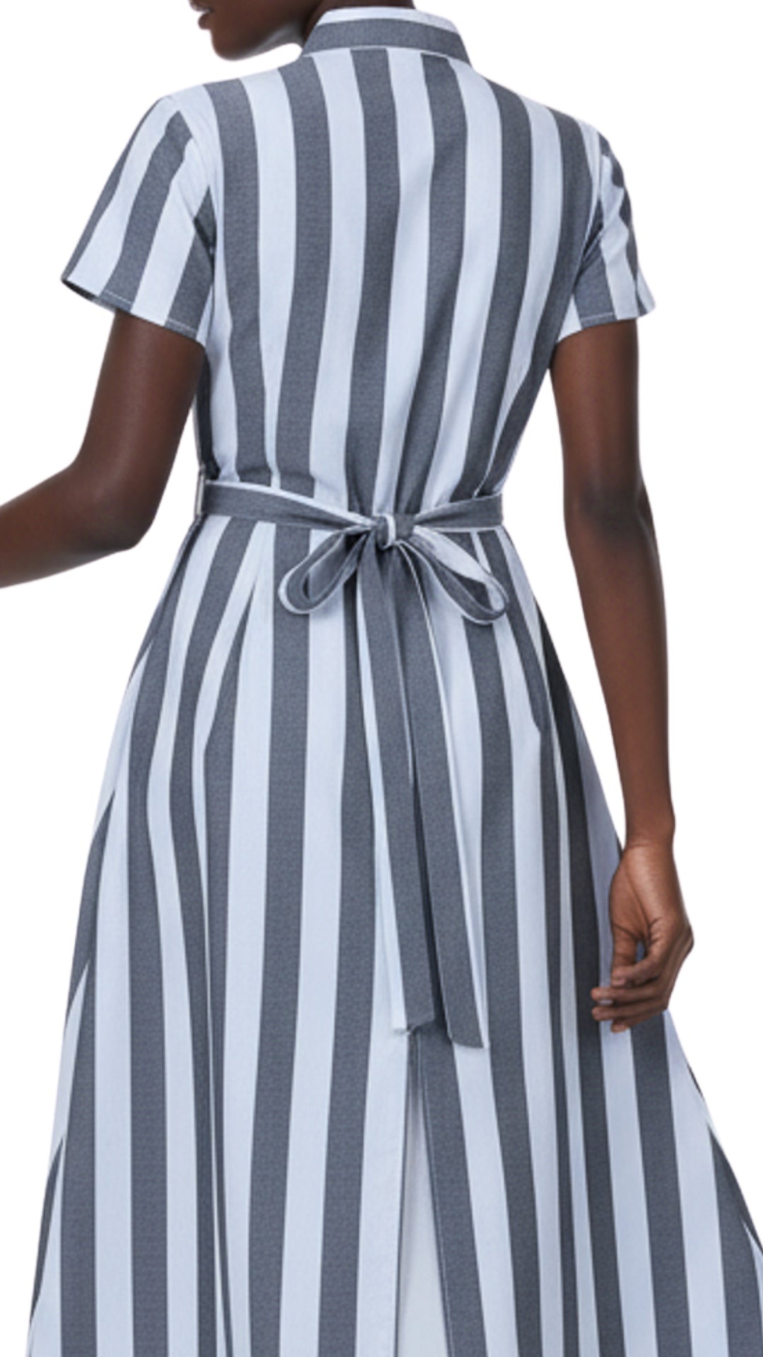 Timeless Elegance Redefined: Timeless Striped Elegance Slit Dress
