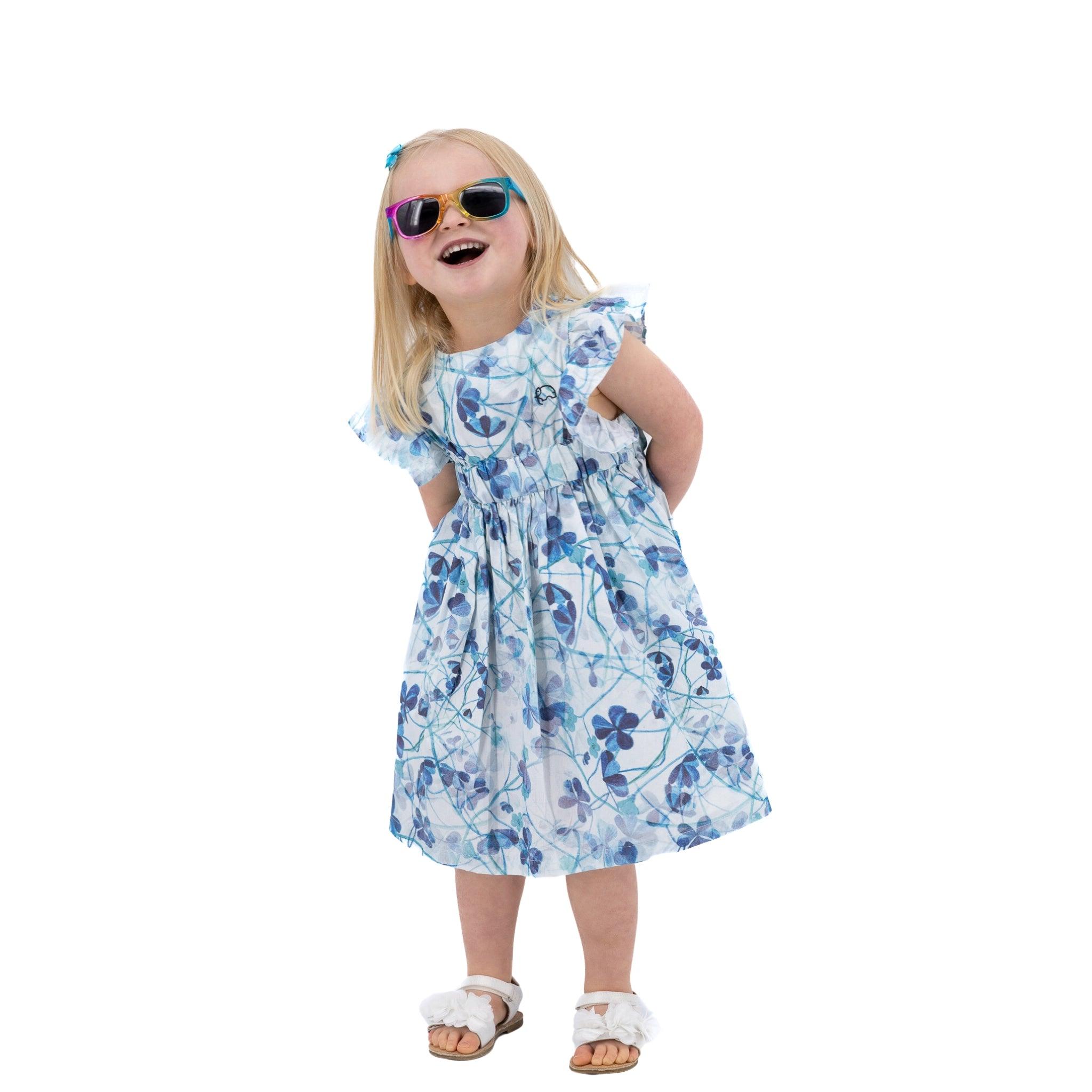 Blue Floral Dress for Stylish Girls - DressKaree