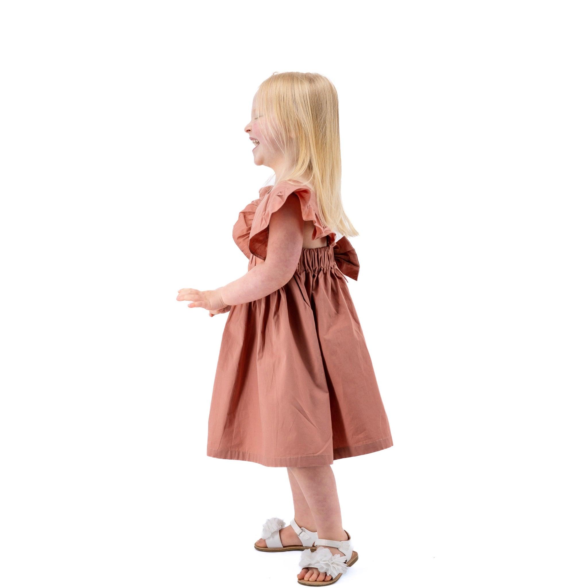 Elegant Brick Dust Dress for Girls - DressKaree
