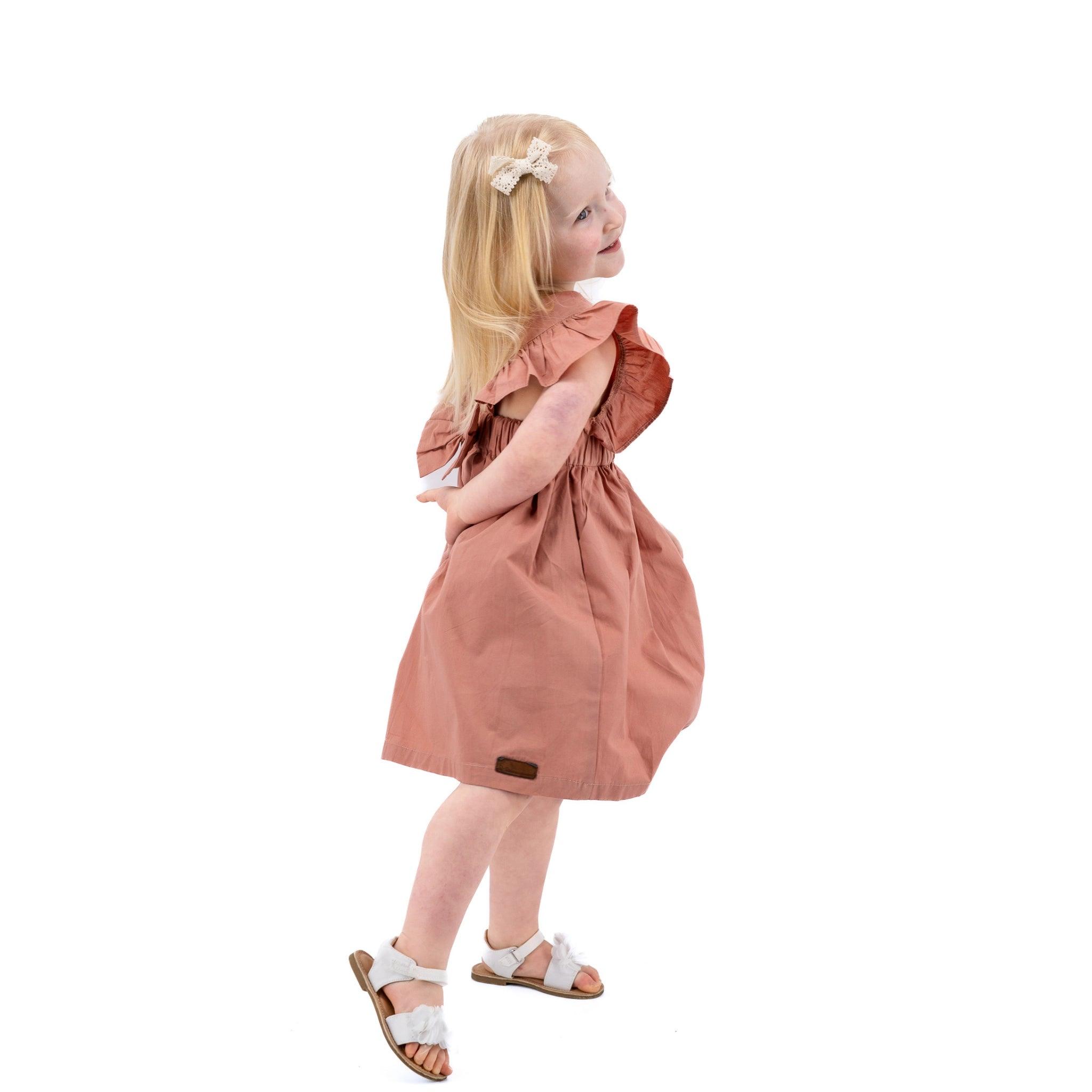 Elegant Brick Dust Dress for Girls - DressKaree