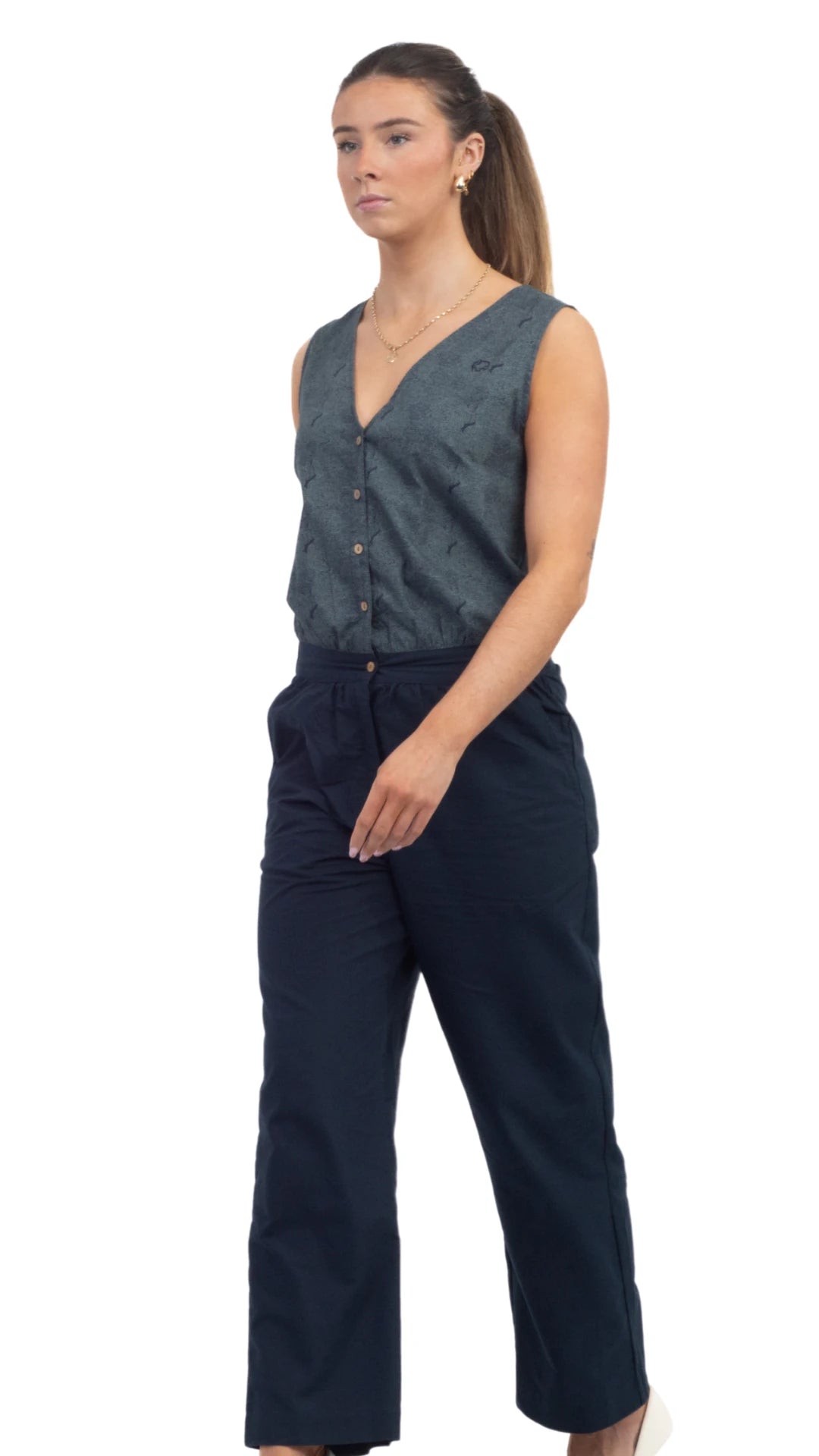 Limited Edition Prussian Blue Jumpsuit: Sustainable Women’s Fashion UK | Karee - JumpsuitsKaree