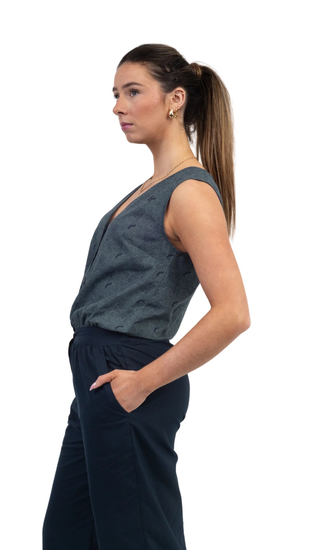 Limited Edition Prussian Blue Jumpsuit: Sustainable Women’s Fashion UK | Karee - JumpsuitsKaree
