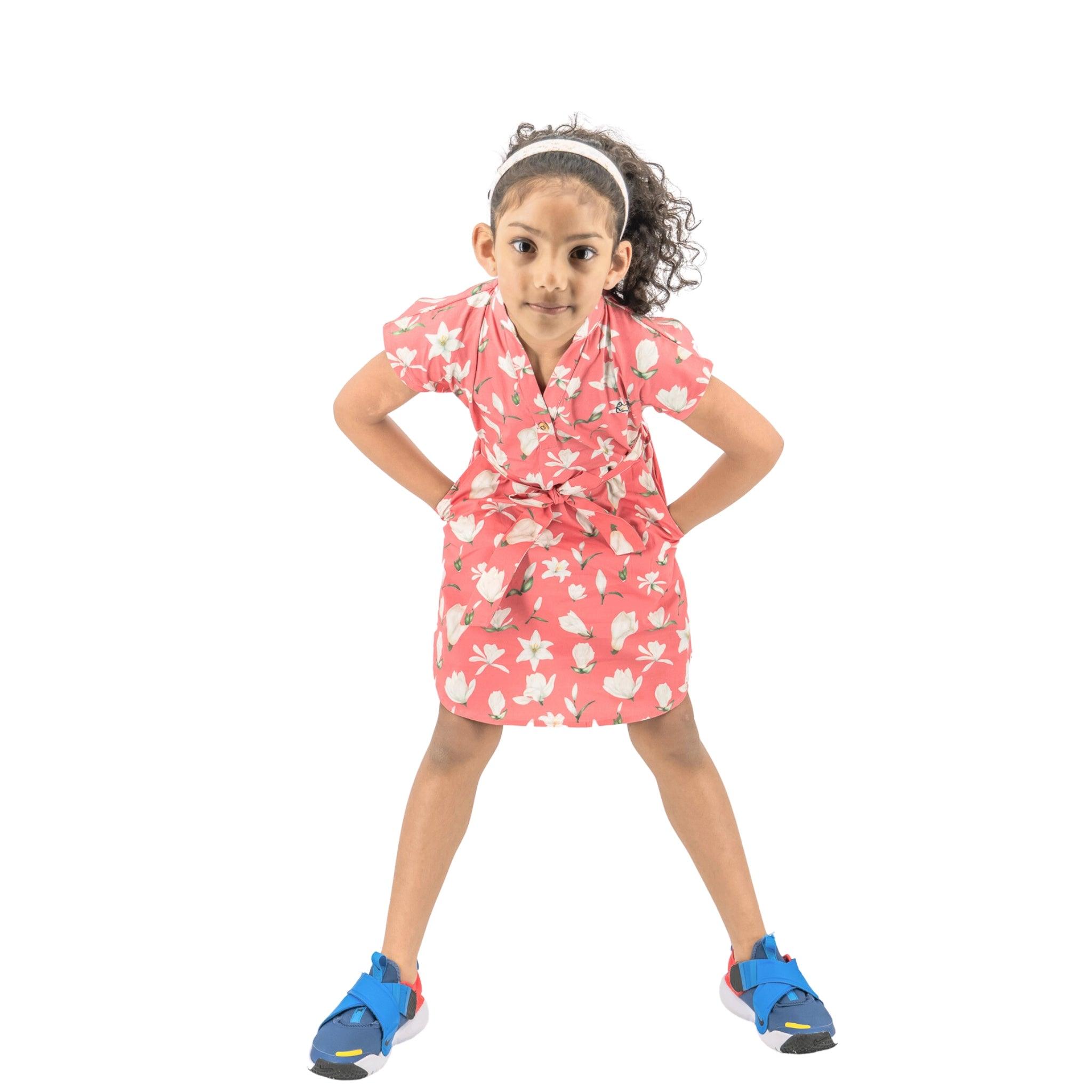 Mineral Red Shirt Dress for Girls - DressKaree