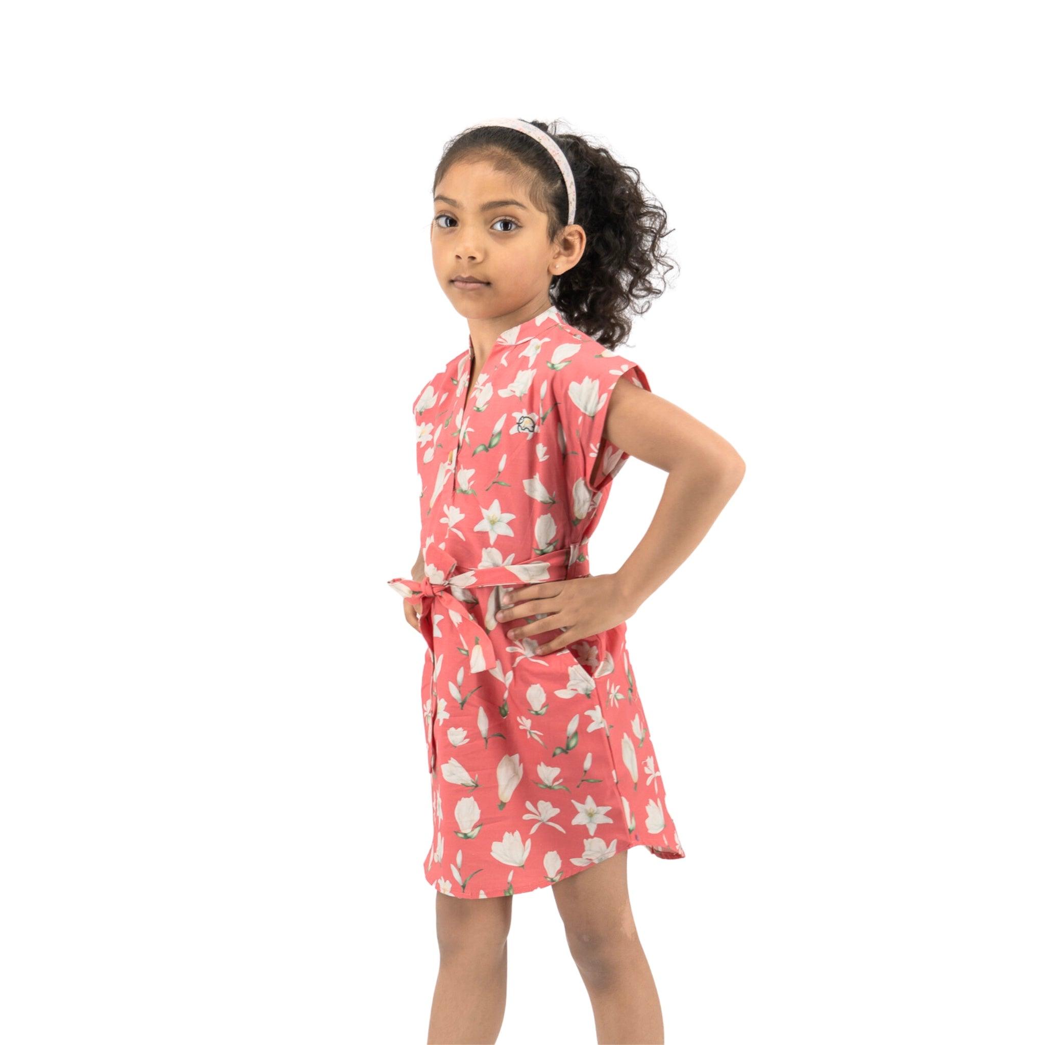 Mineral Red Shirt Dress for Girls - DressKaree