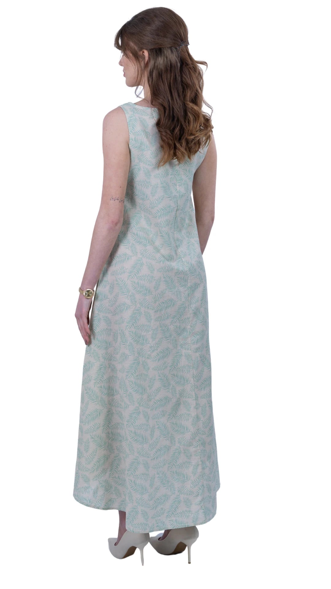 Mystic Breeze High Low Linen Cotton Dress | Sustainable Women's Dress - DressKaree