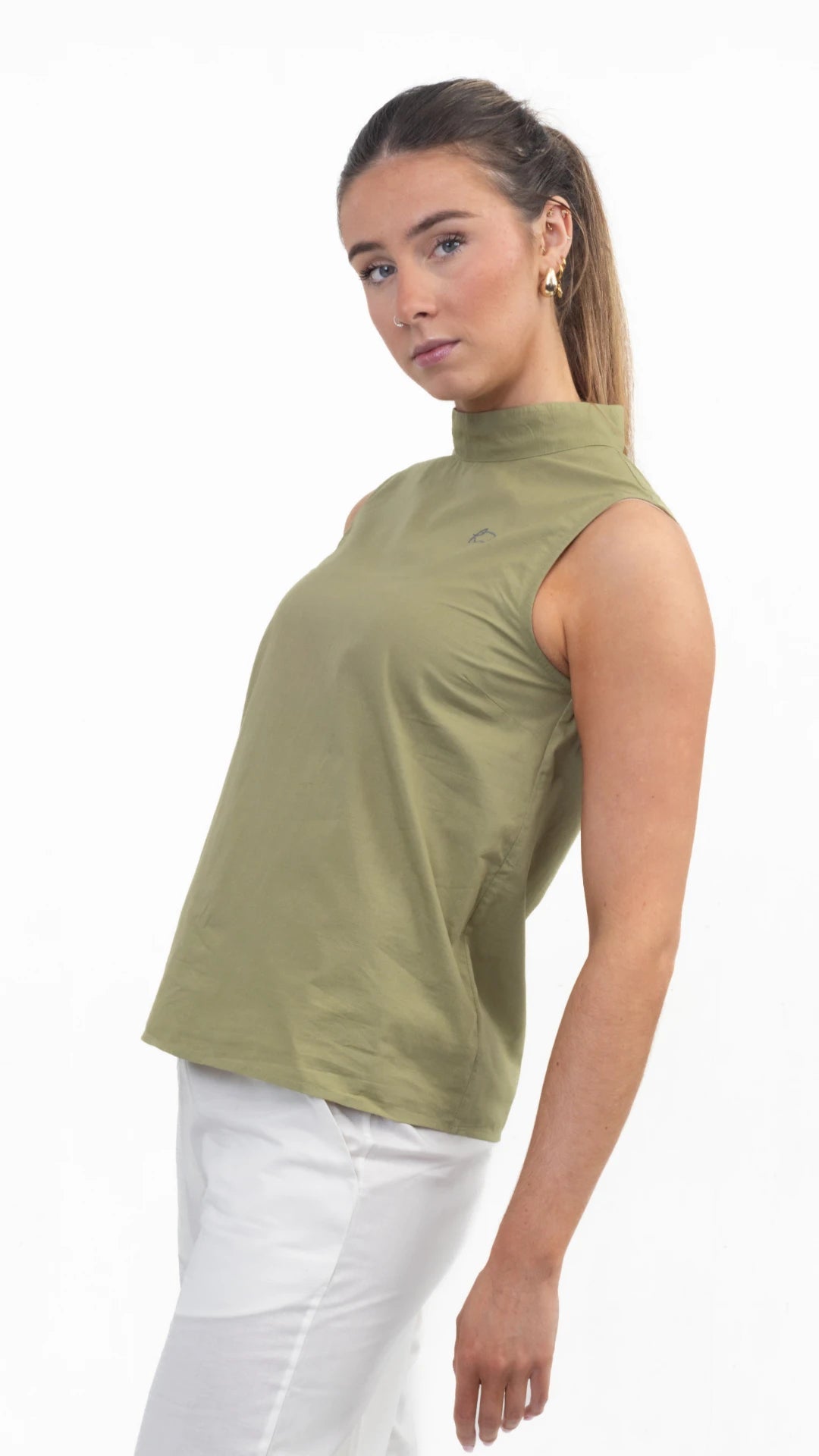 Pear Green Sleeveless Top For Women - TopsKaree