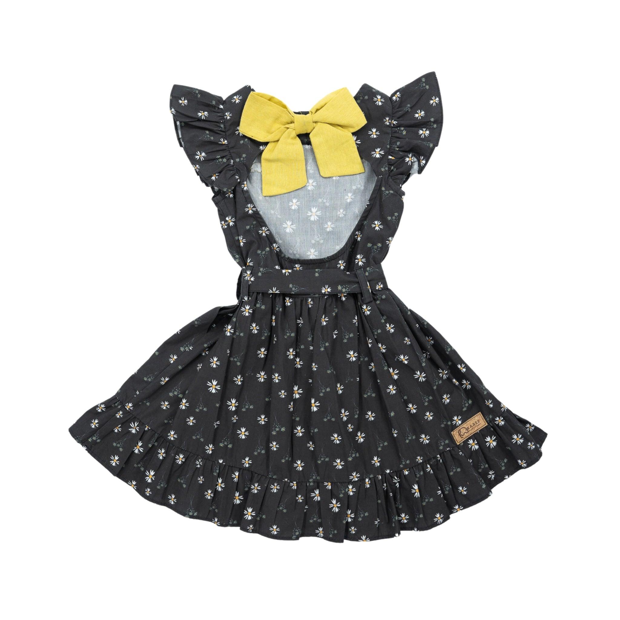 Petite Blossom Black Cotton Dress - DressKaree