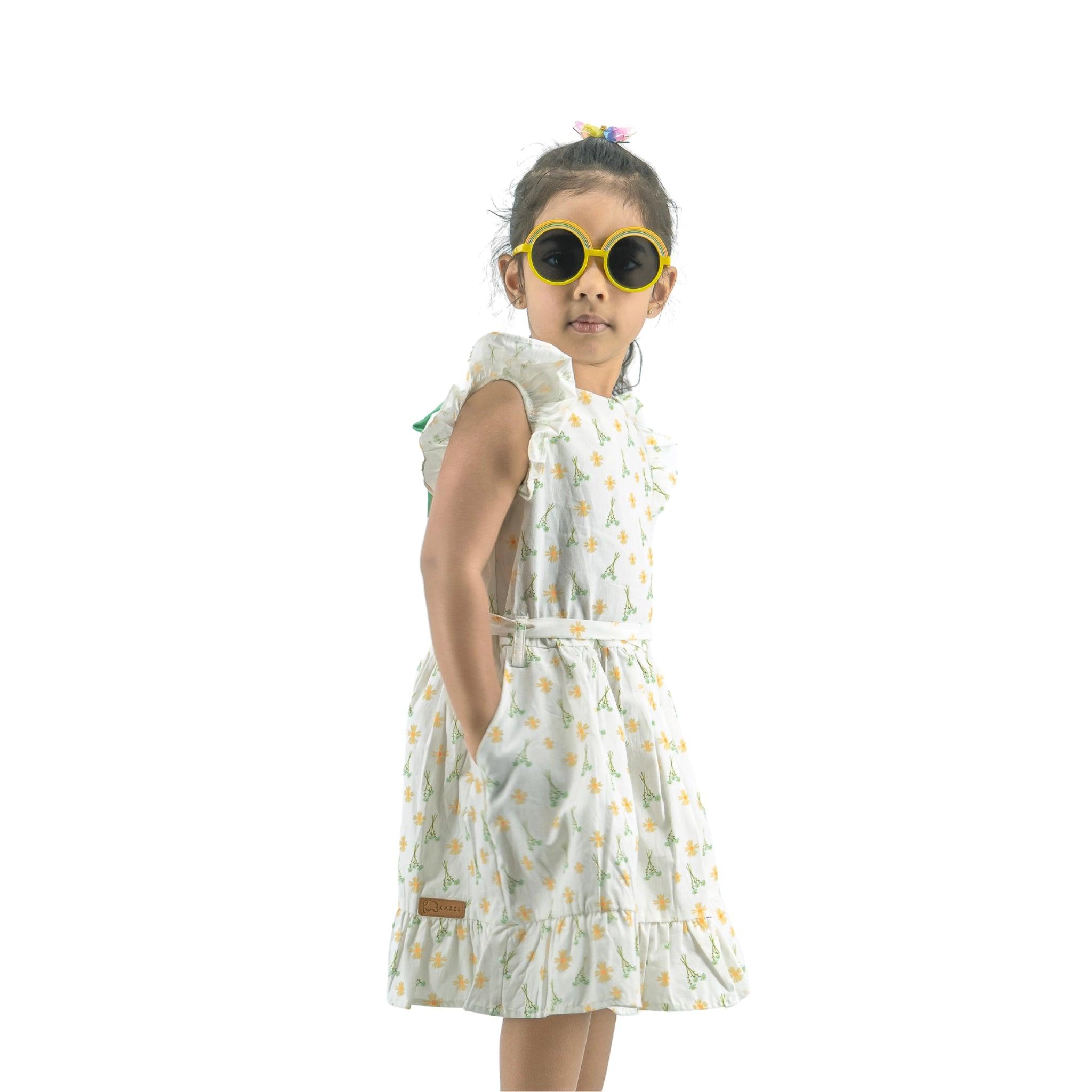 Petite Blossom Cotton Dress in Smoked Pearl - DressKaree