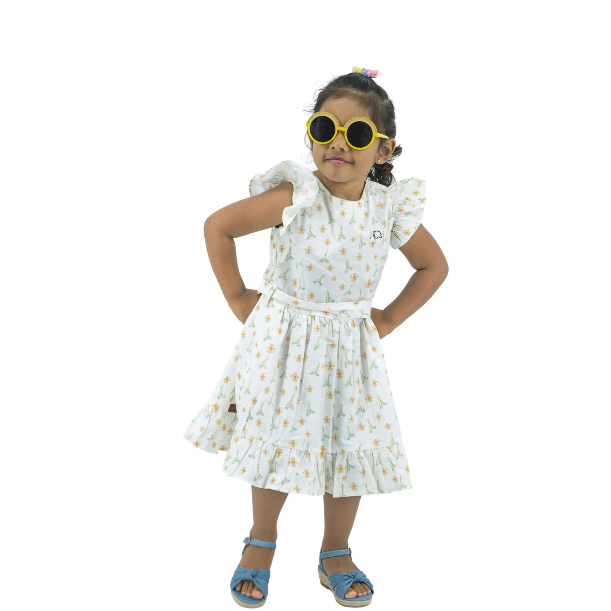 Petite Blossom Cotton Dress in Smoked Pearl - DressKaree