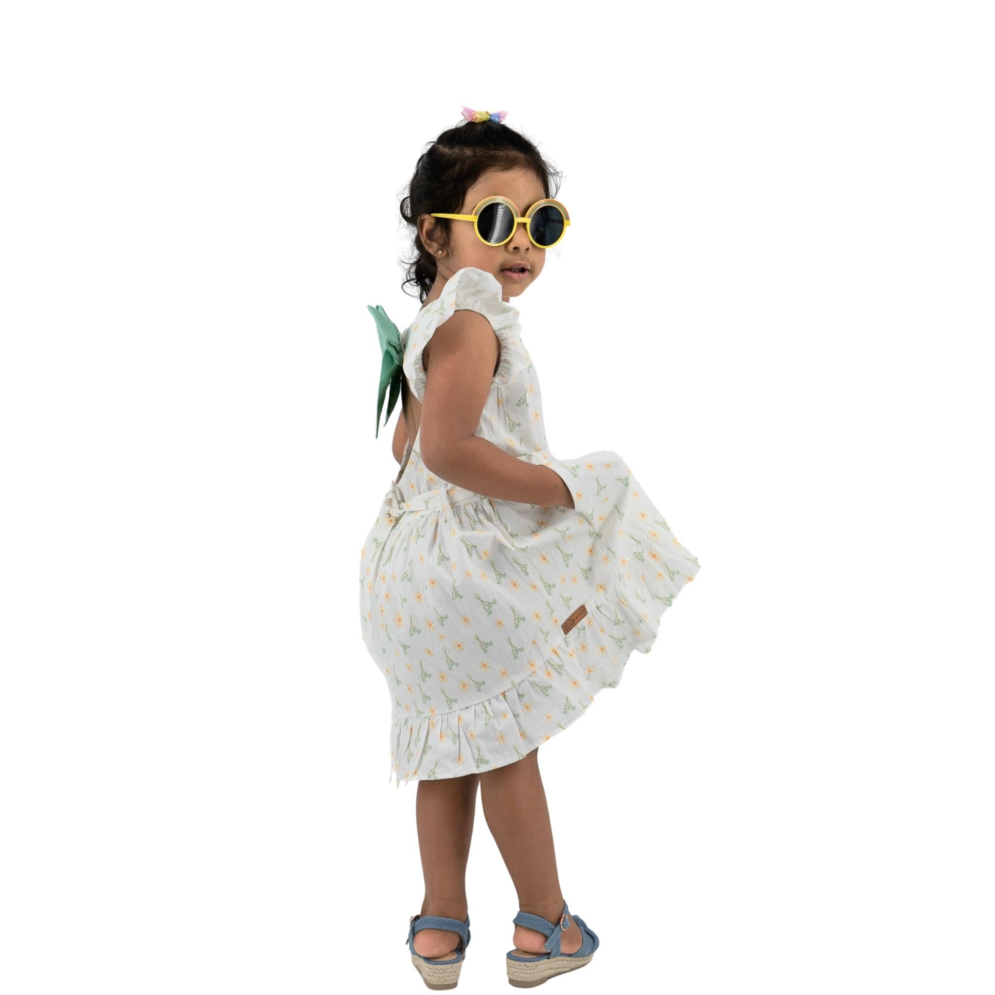 Petite Blossom Cotton Dress in Smoked Pearl - DressKaree