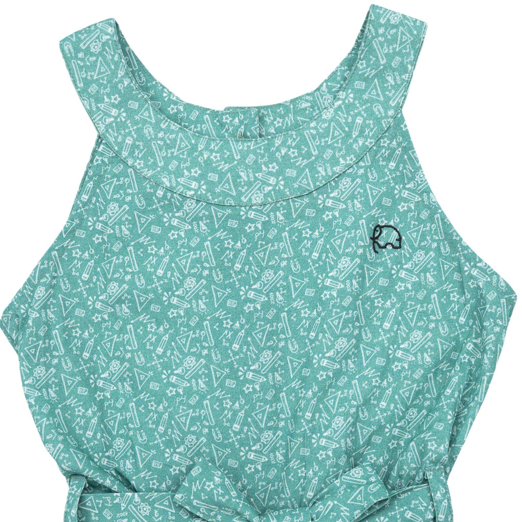 Smoke Green Cotton Jumpsuit For Girls - JumpsuitsKaree
