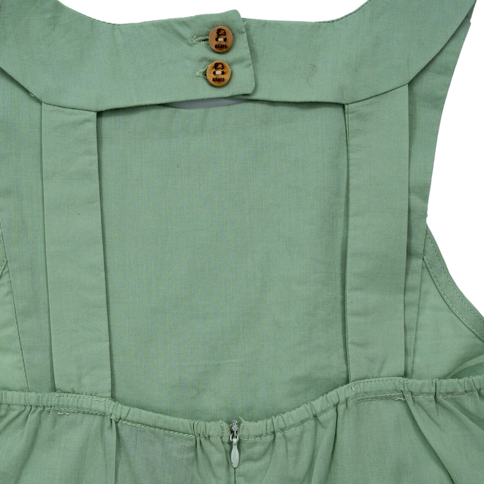 Smoke Green Cotton Kids Top - TopsKaree