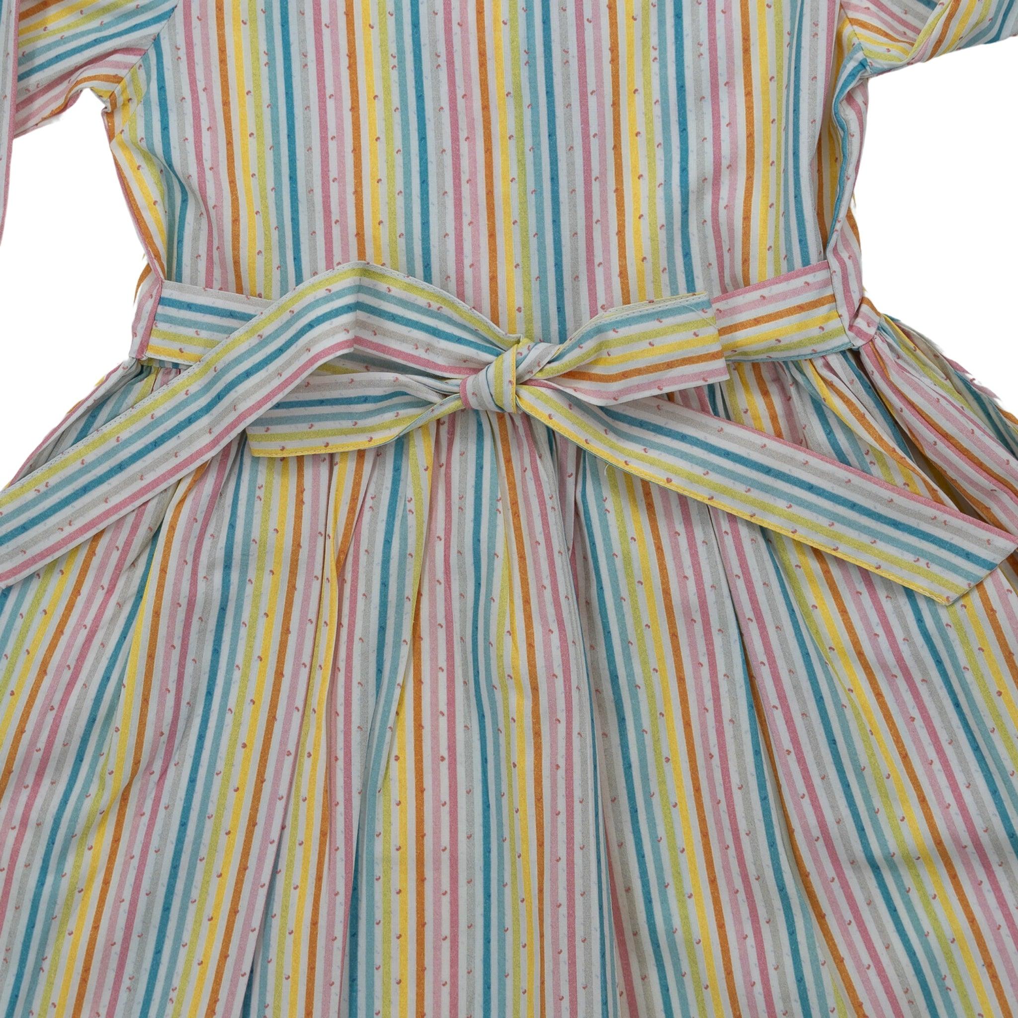 Sustainable Summer Fun: Eco - Friendly Striped Dress with Puff Sleeves - DressKaree