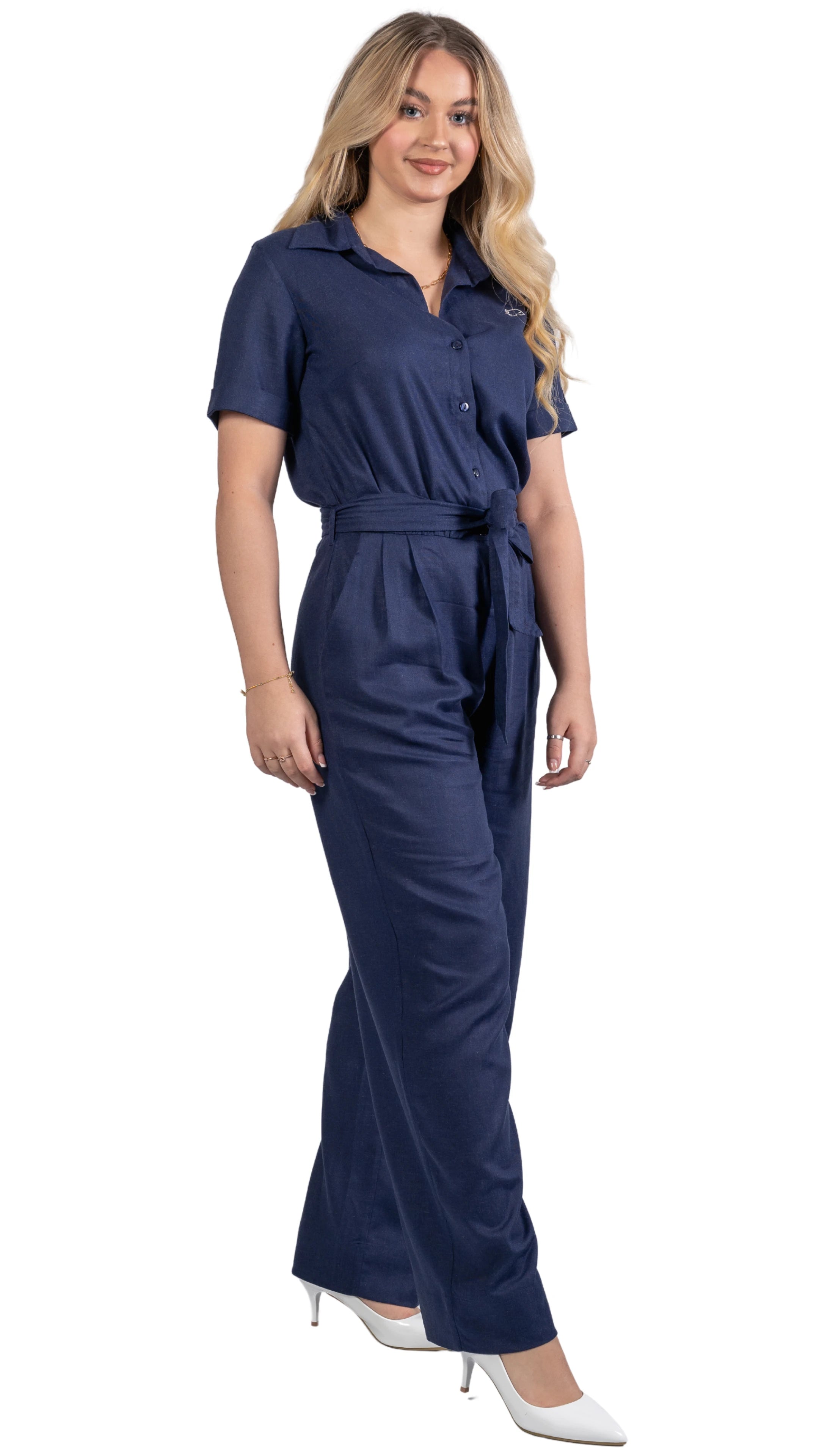 Timeless Tranquility: Eco - Friendly Midnight Jumpsuit for Women - JumpsuitsKaree
