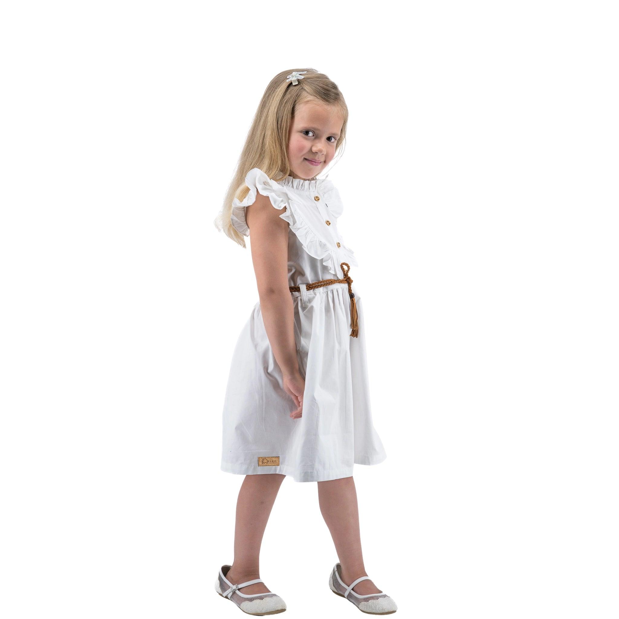 Timeless White Cotton Dress for Children - DressKaree