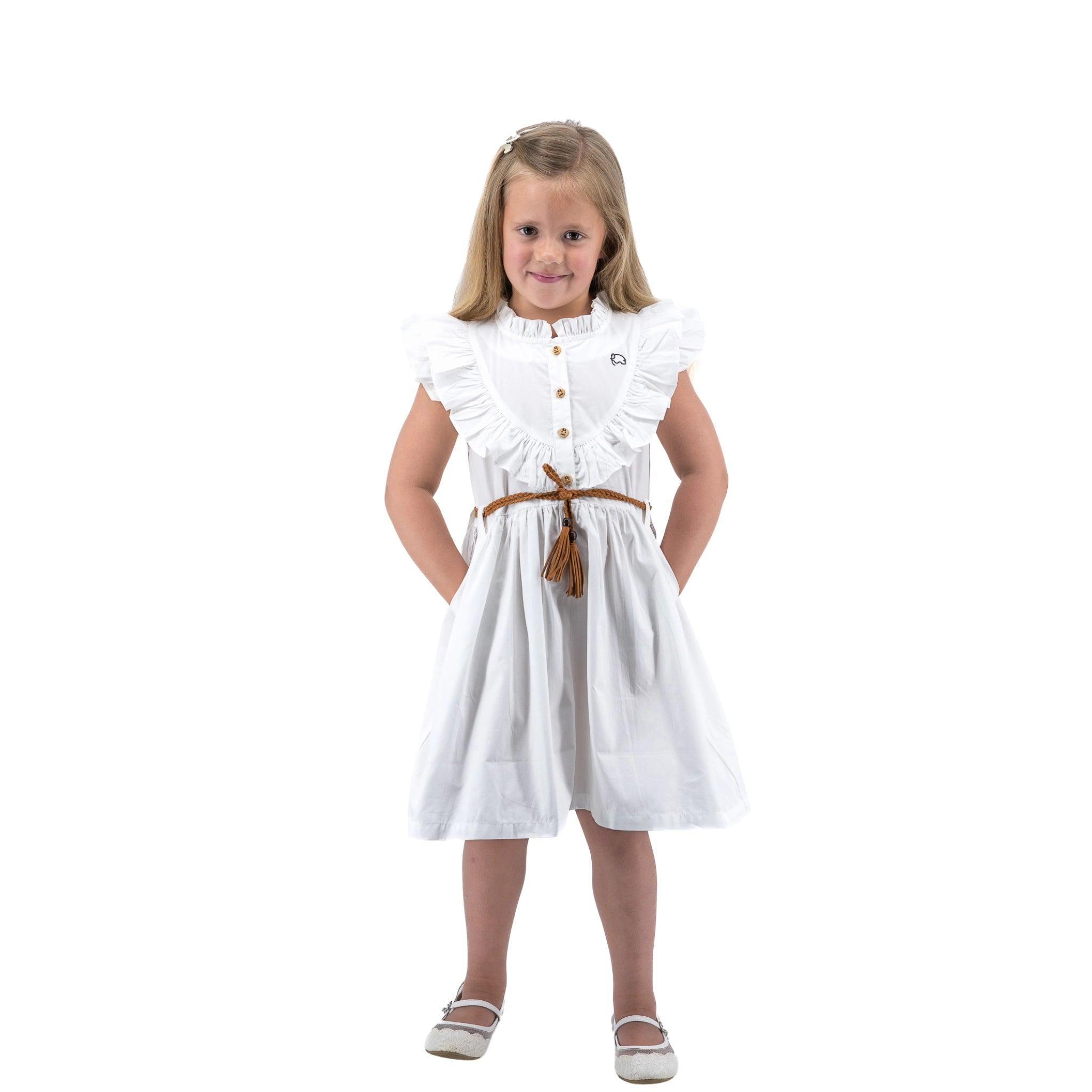 Timeless White Cotton Dress for Children - DressKaree