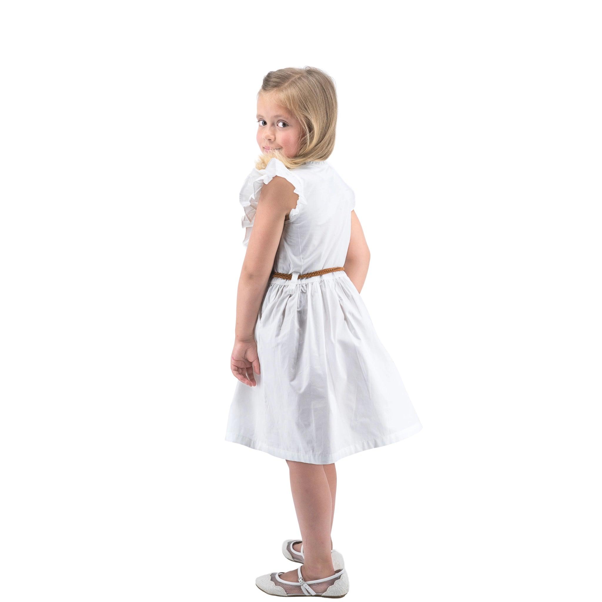 Timeless White Cotton Dress for Children - DressKaree