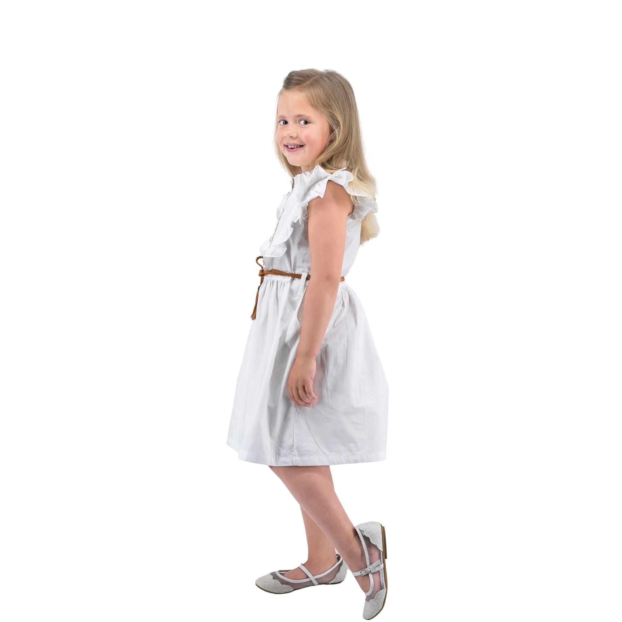 Timeless White Cotton Dress for Children - DressKaree