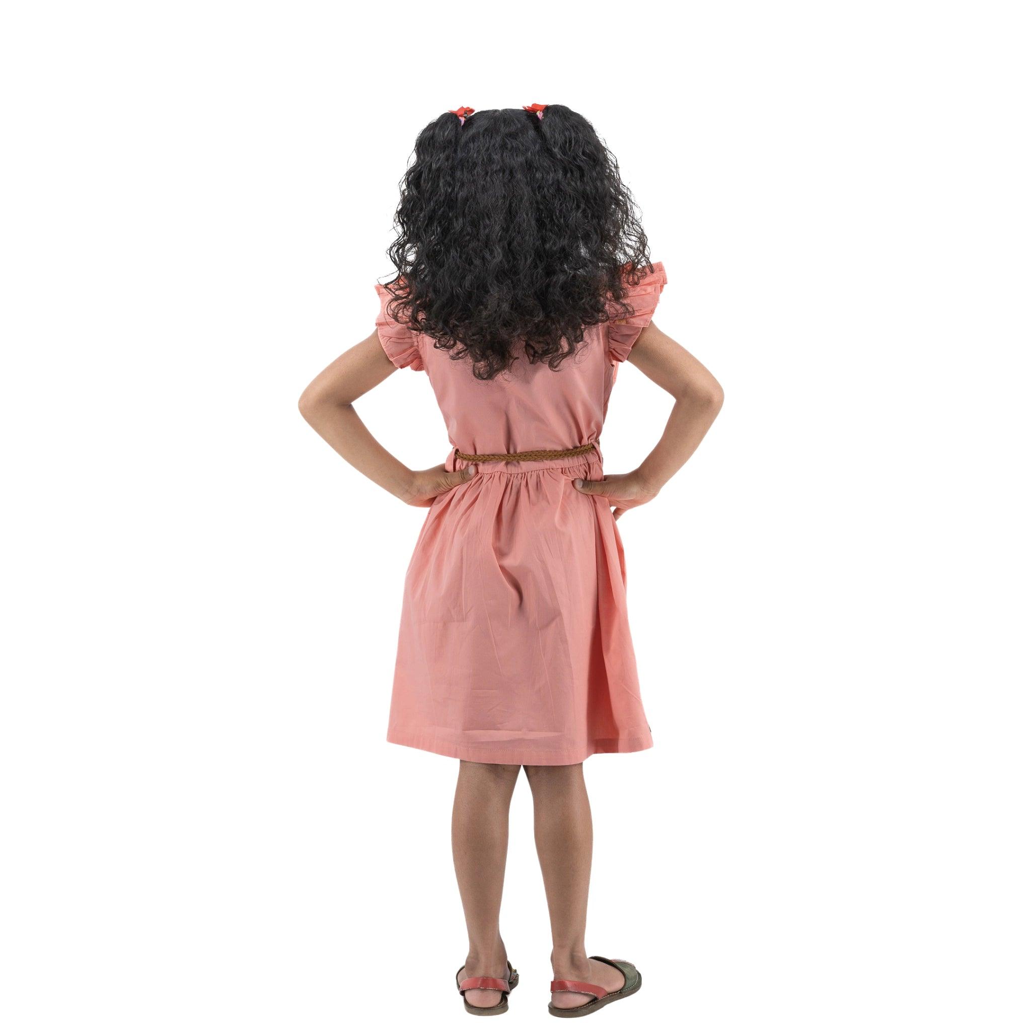 Versatile Peach & Cream Cotton Dress - DressKaree
