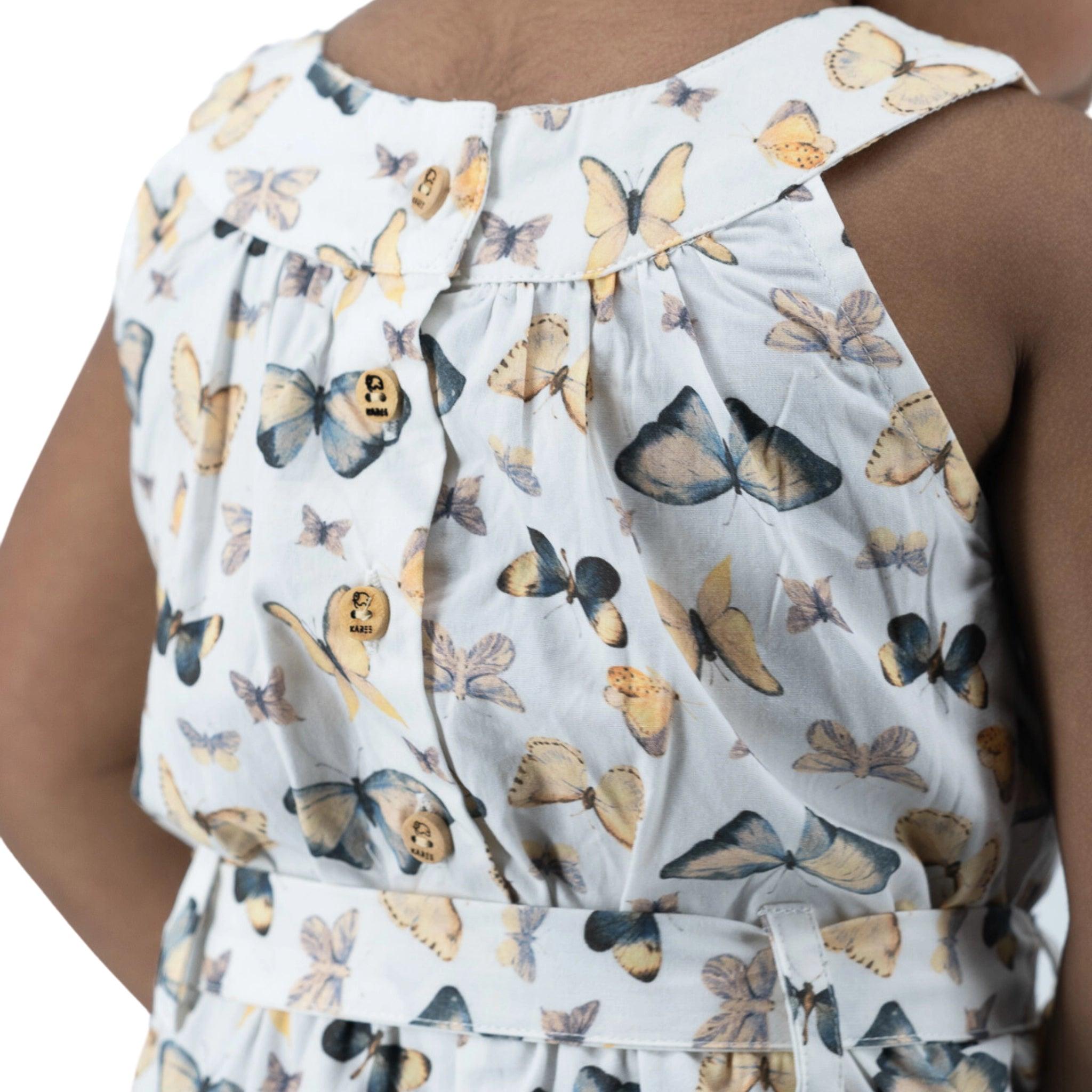 White Cotton Play Suit for Girls - JumpsuitsKaree