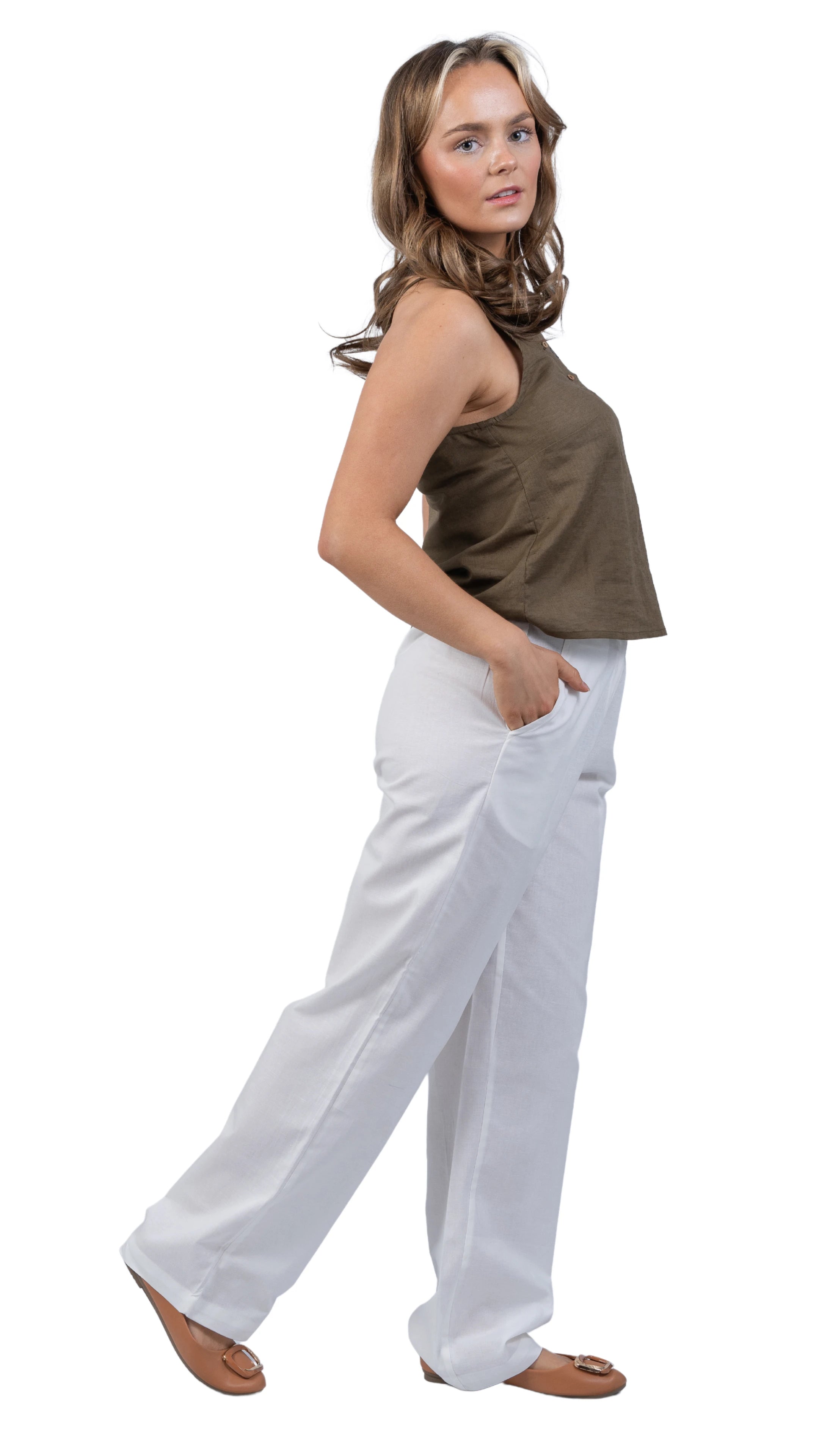 White Whisper Linen Trousers | Sustainable Women’s Trousers | KAREE - TrousersKaree