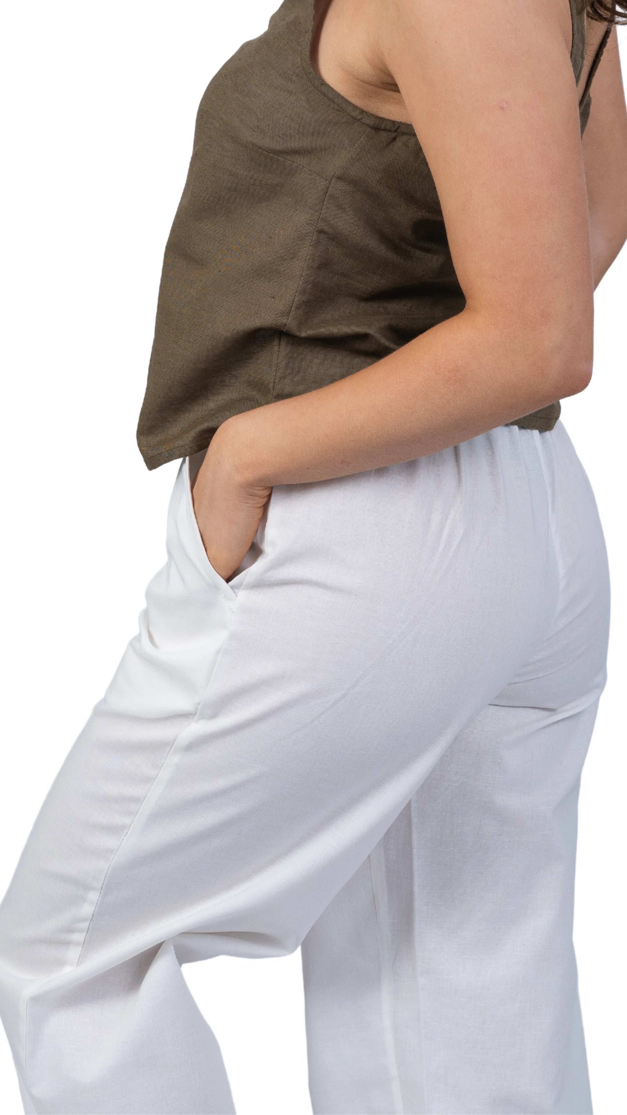 White Whisper Linen Trousers | Sustainable Women’s Trousers | KAREE - TrousersKaree