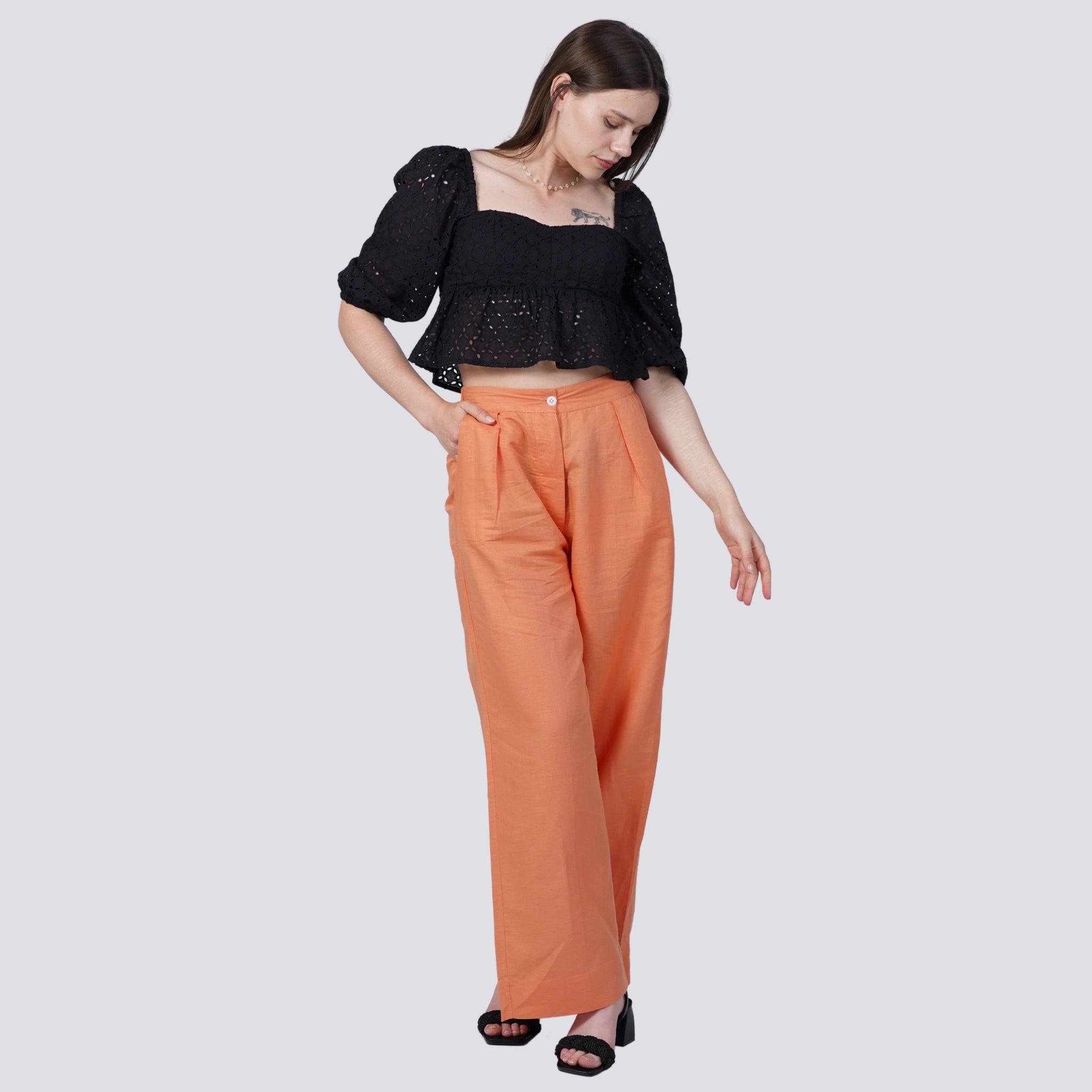 Deep Saffron Trousers for Women