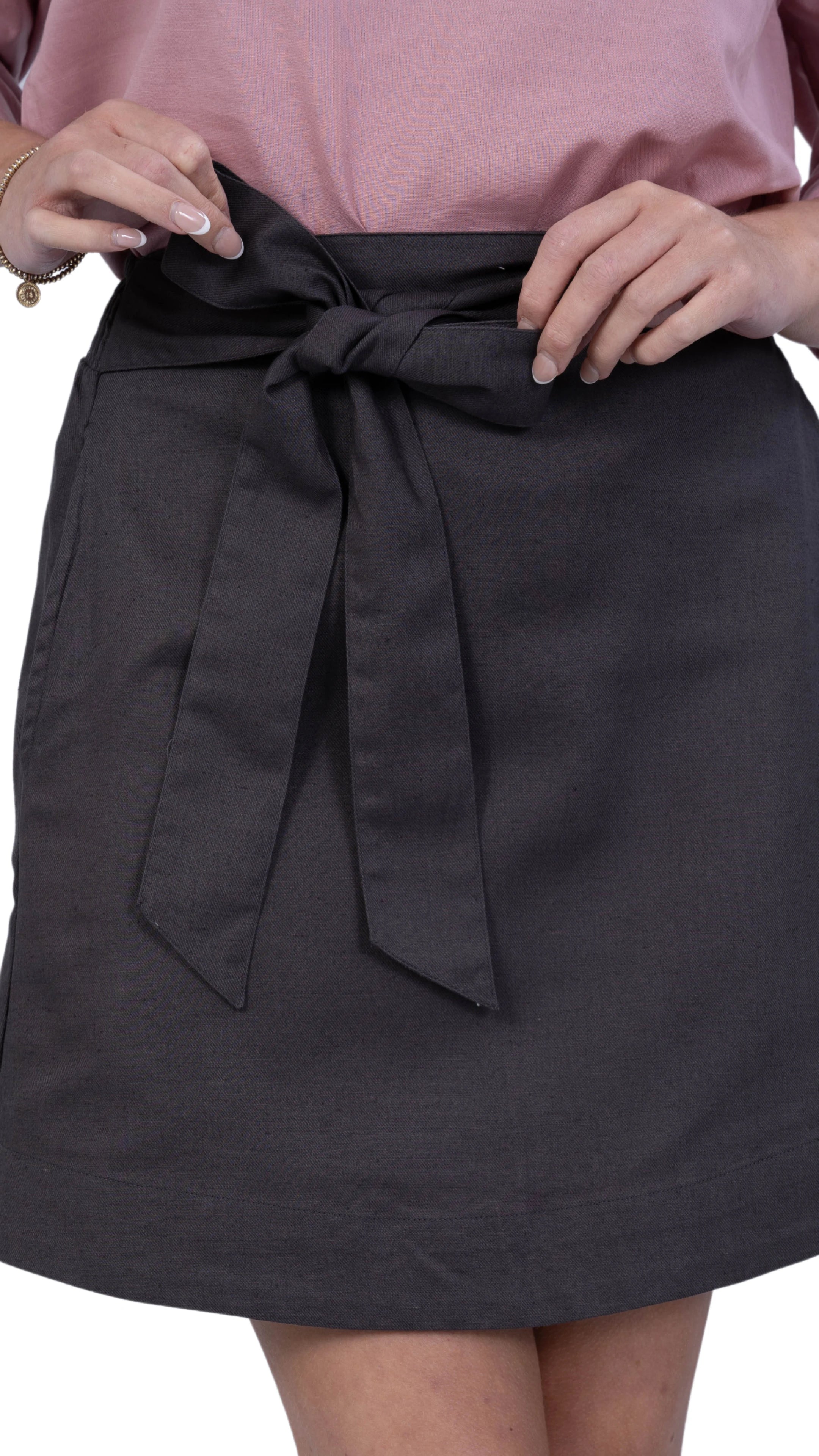 Ethically Made Everyday Essential: Slate Grey Linen Cotton Skirt