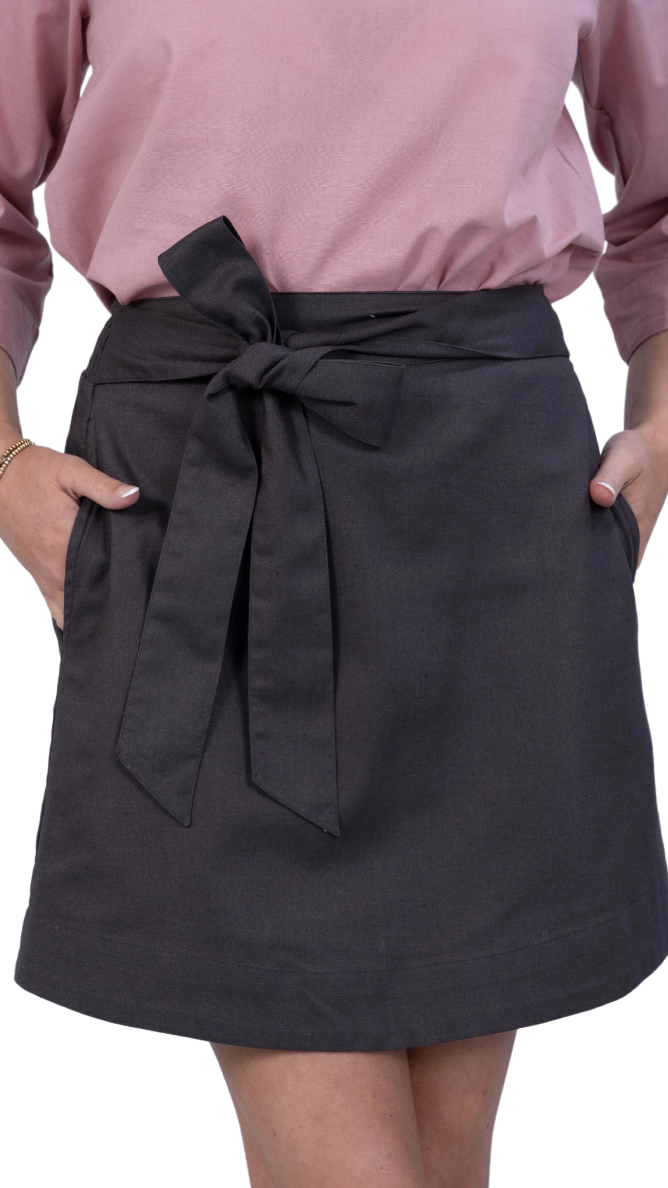 Ethically Made Everyday Essential: Slate Grey Linen Cotton Skirt