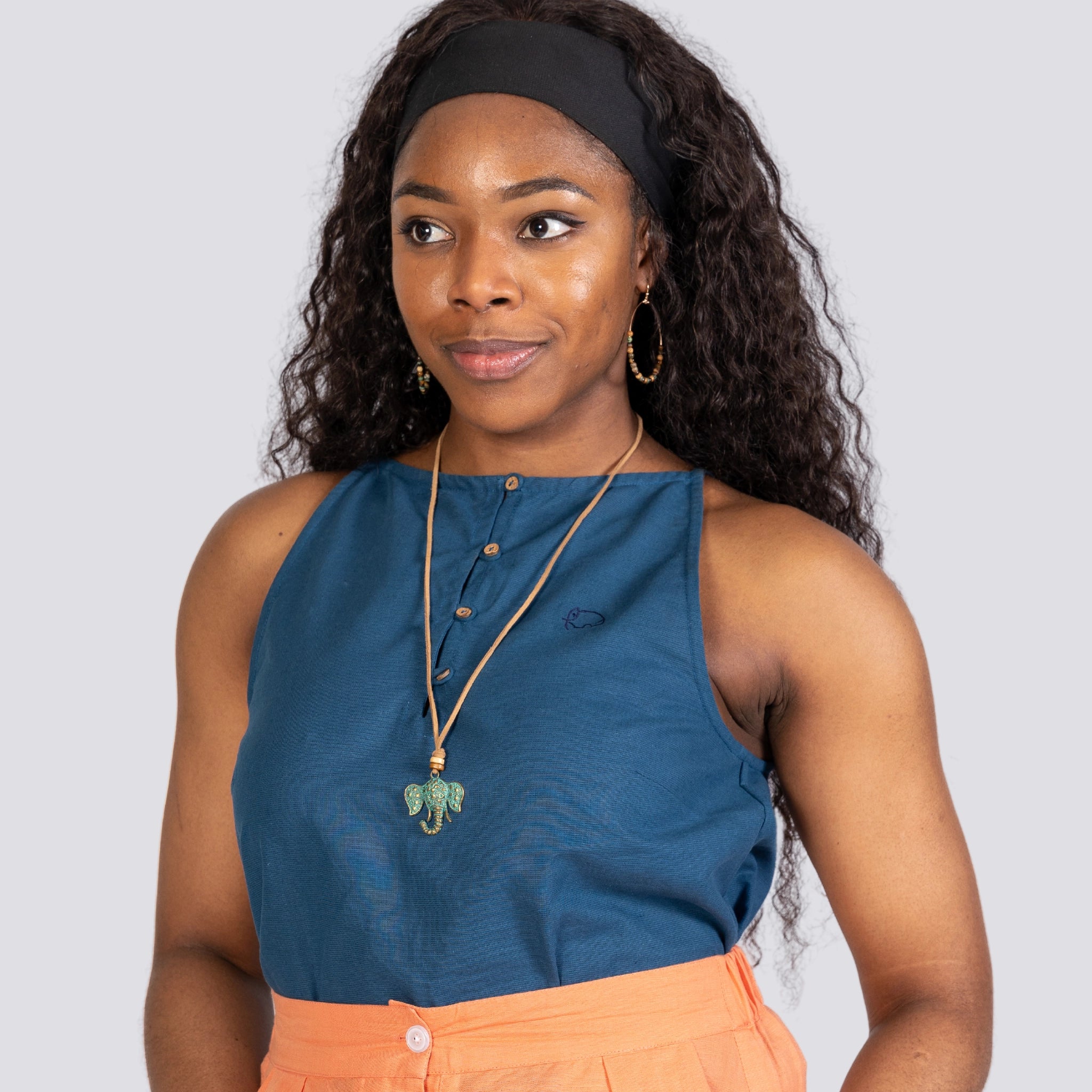 Indigo Halter Cami Top for Women