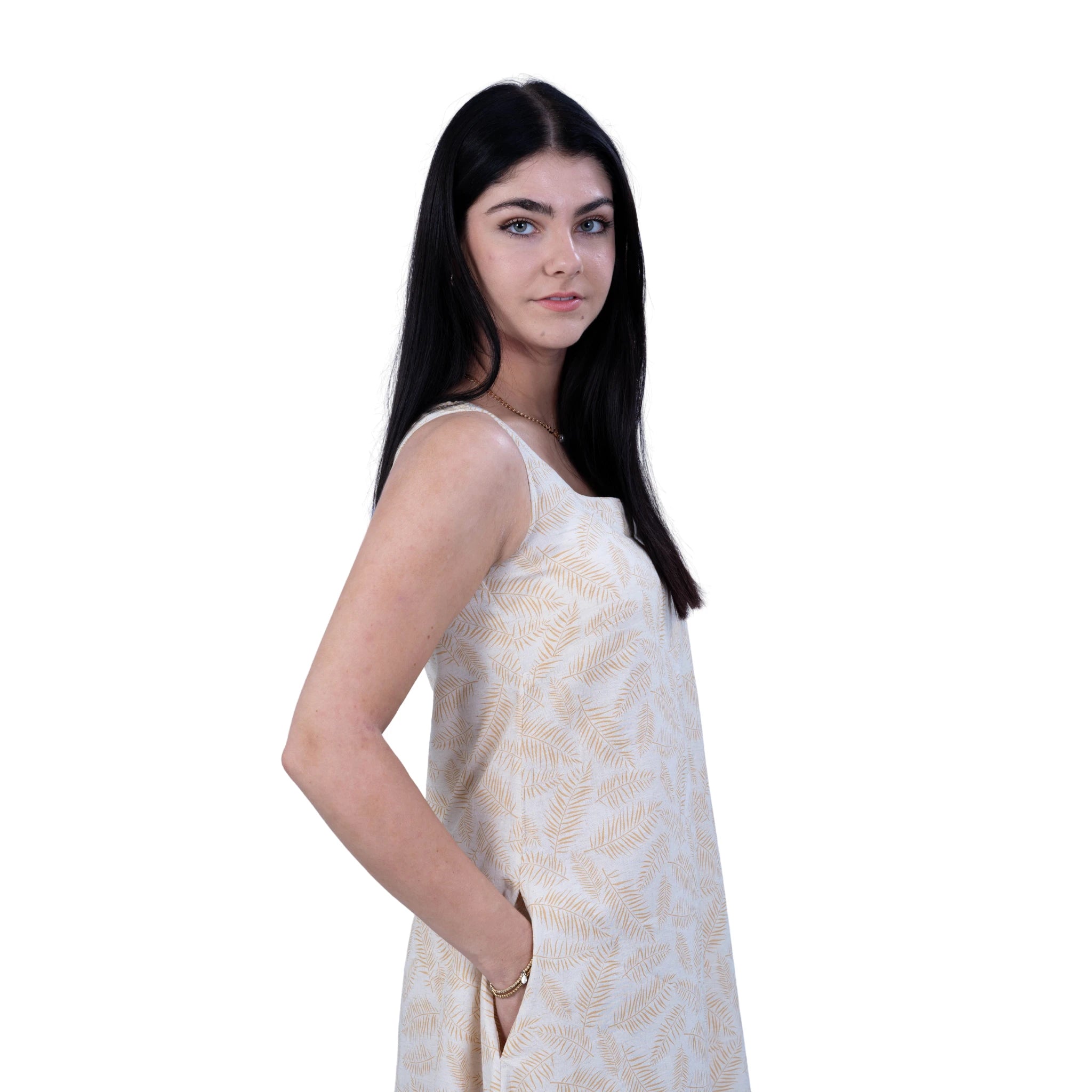 Mystic Serenity Linen Dress for Women