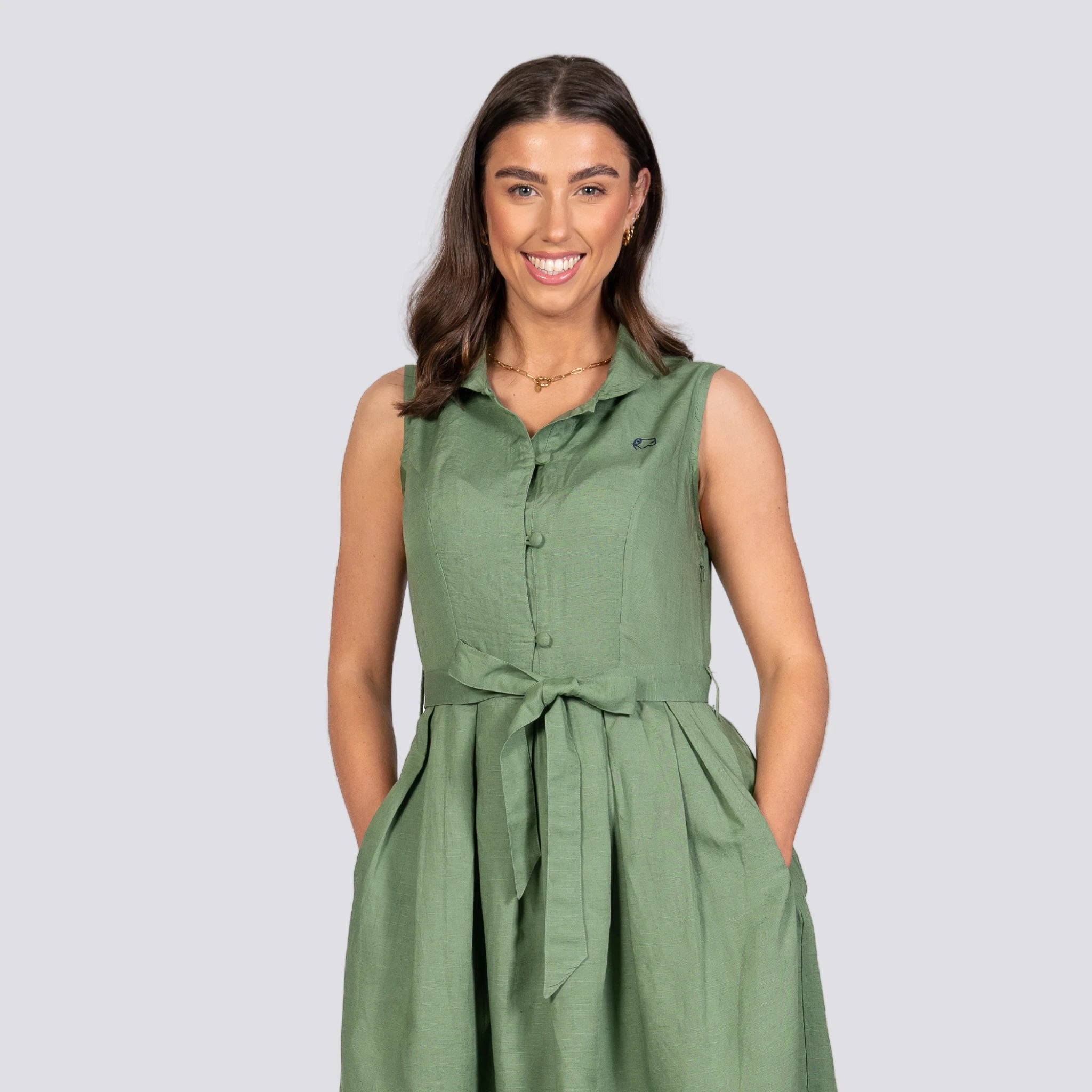 Vintage Midi Button-Up Dress For Women