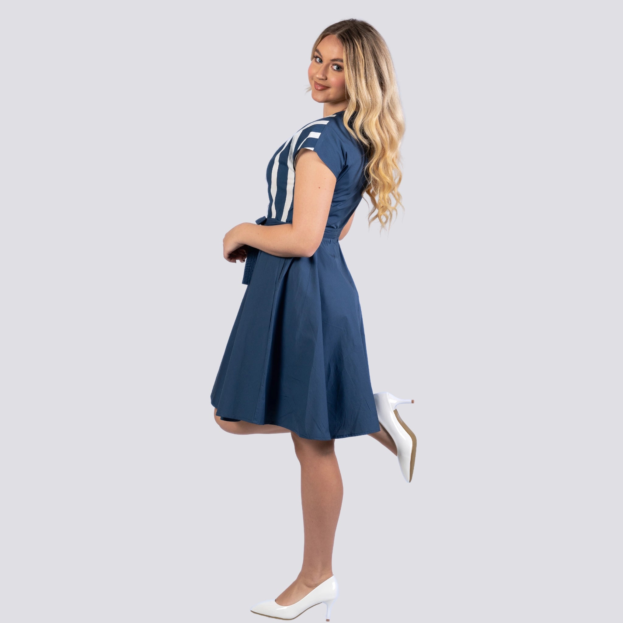 Denim & White Oasis Shirt Dress | Breathable Comfort & Modern Style - Karee-Designs