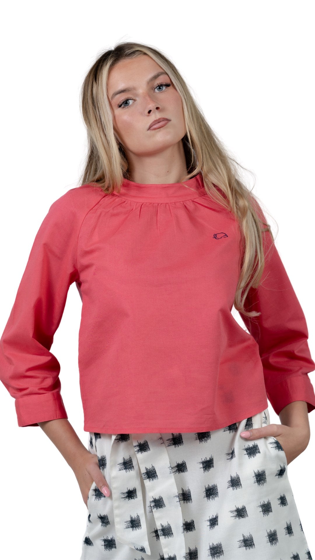 Sustainable Style Staple: Fuchsia High Neck Top