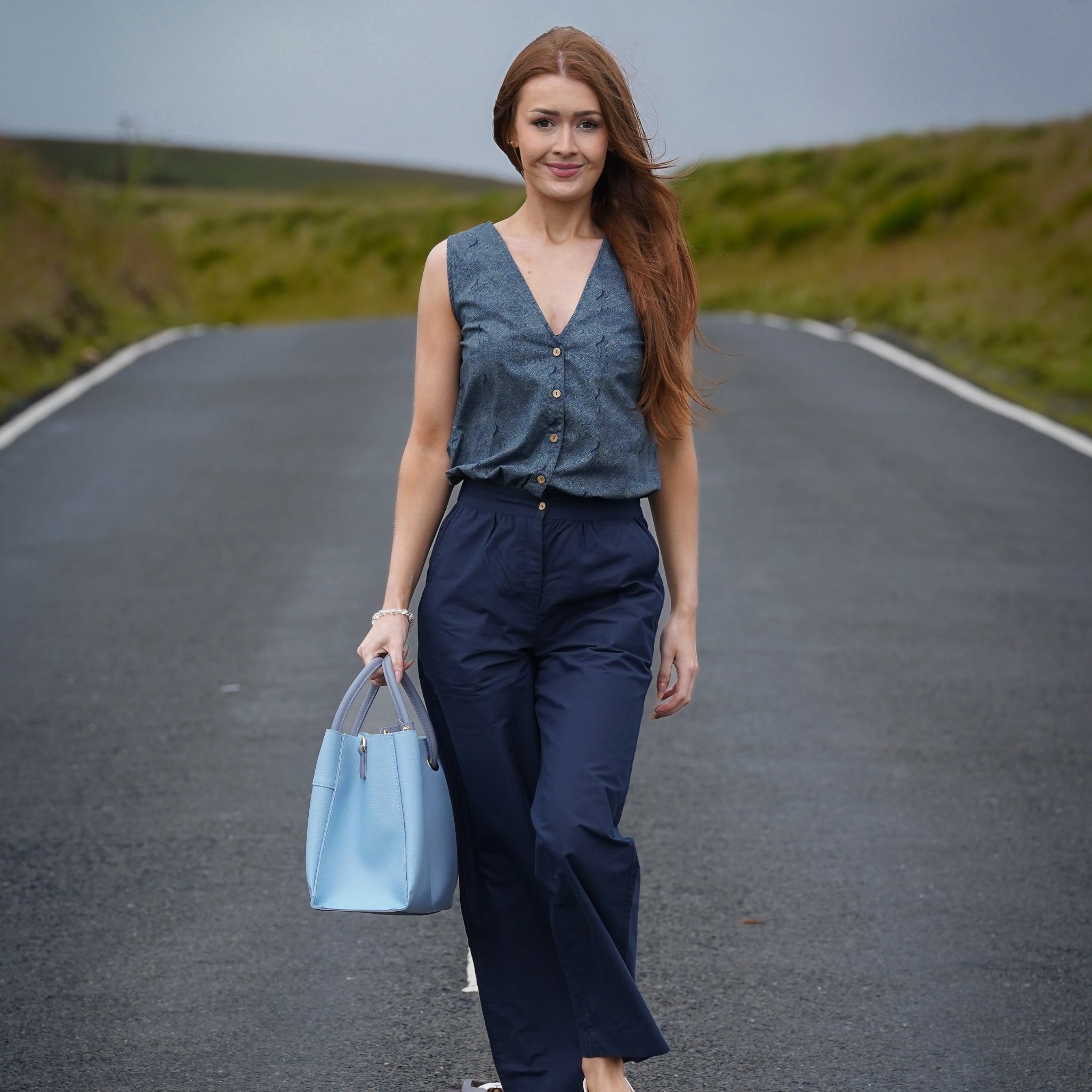 Prussian Blue Ajrakh Jumpsuit: Limited Edition Office Wear