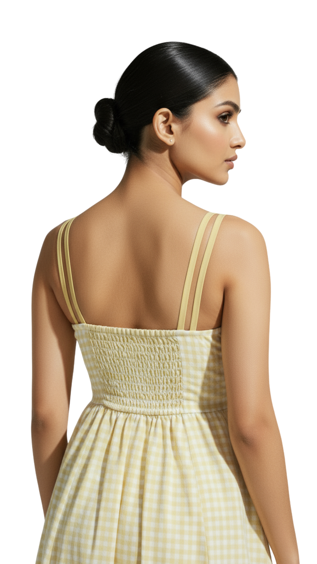 Yellow Gingham Fit & Flare Sundress with Pockets