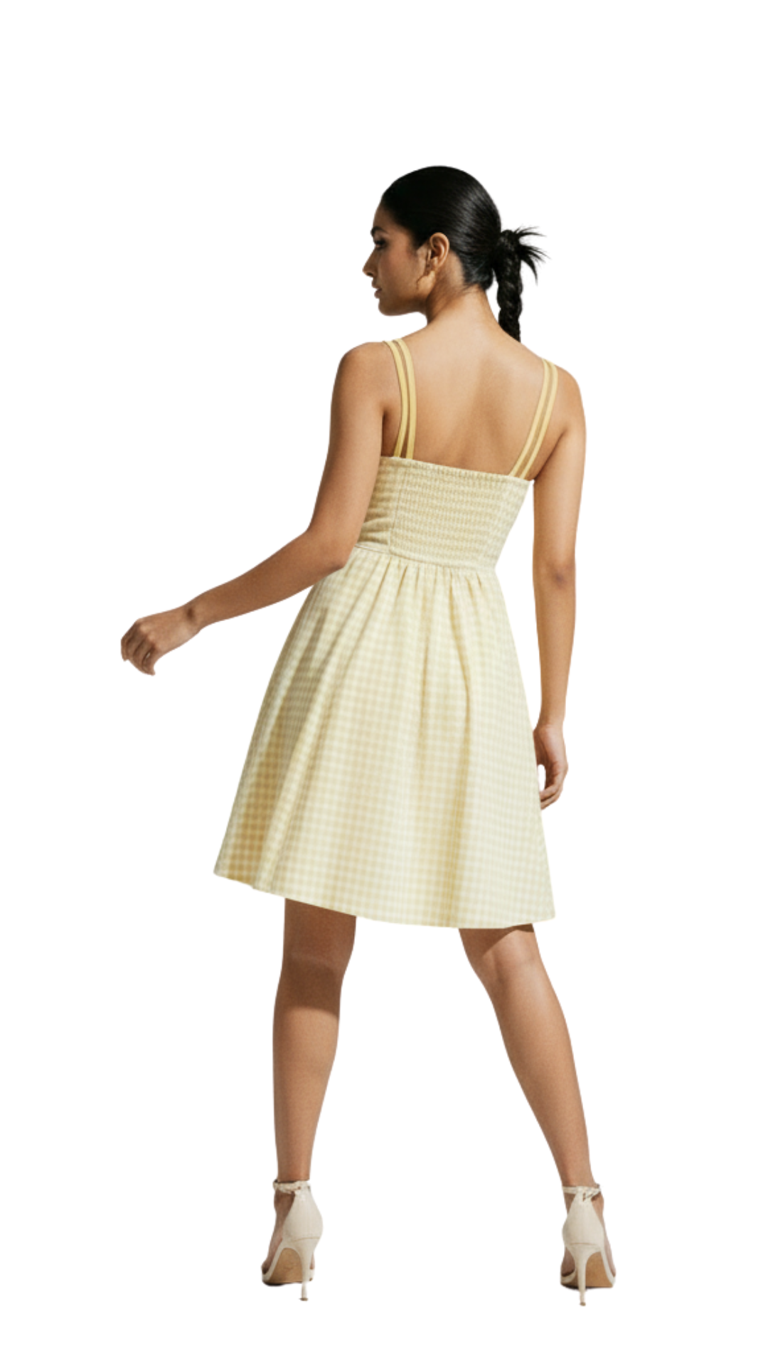 Yellow Gingham Fit & Flare Sundress with Pockets