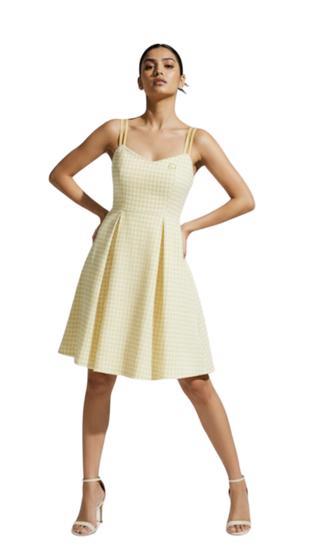 Yellow Gingham Fit & Flare Sundress with Pockets