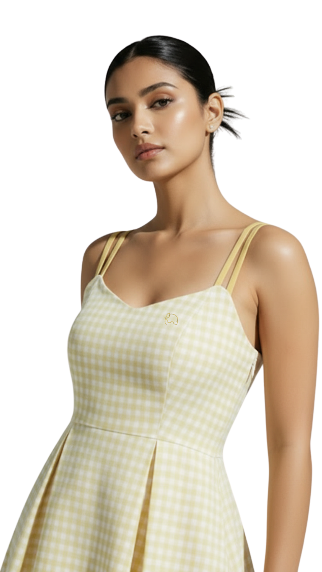 Yellow Gingham Fit & Flare Sundress with Pockets