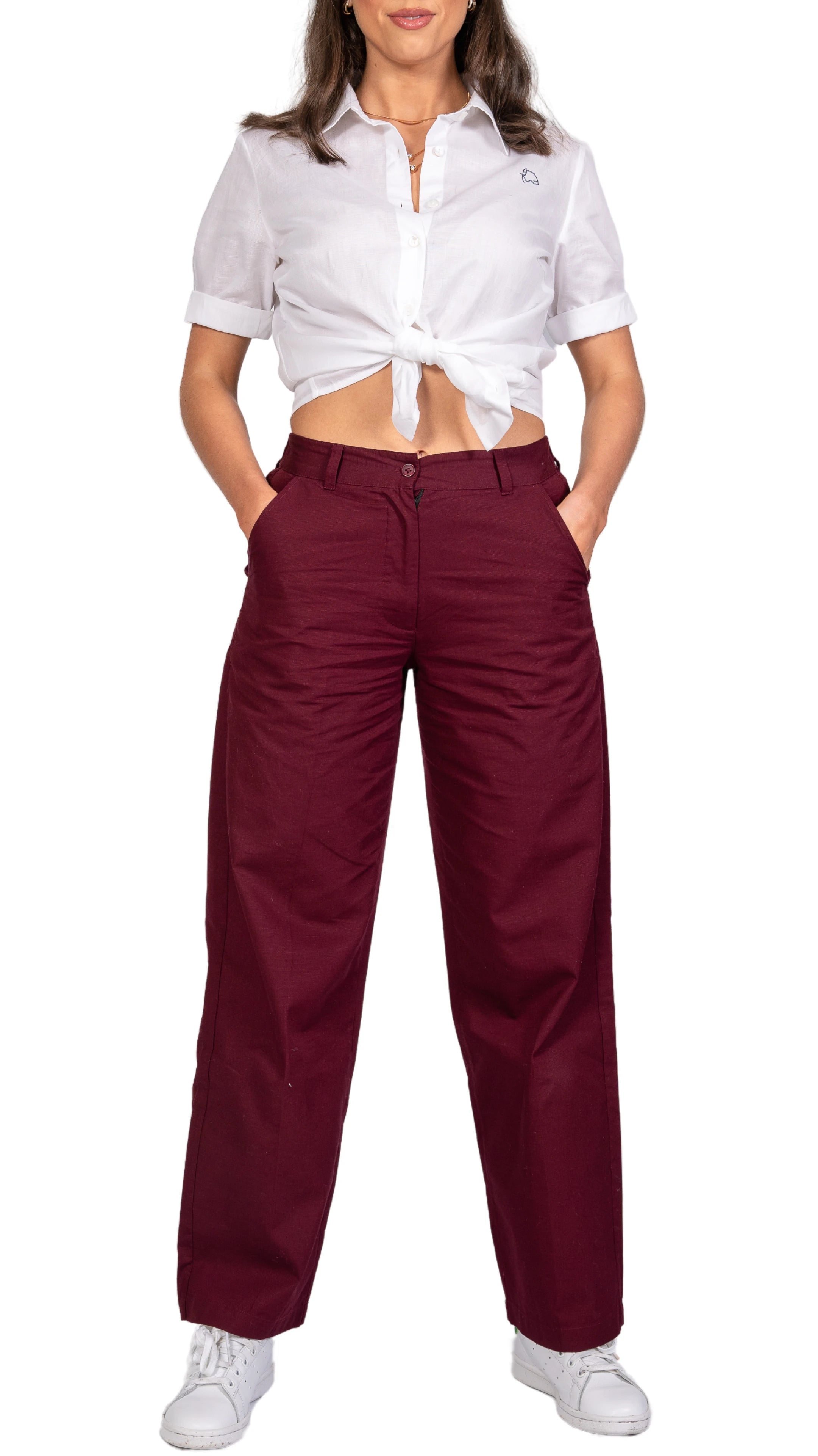 Embrace Enchanting Elegance with Sustainability: Black Rose Elegance Linen Trousers