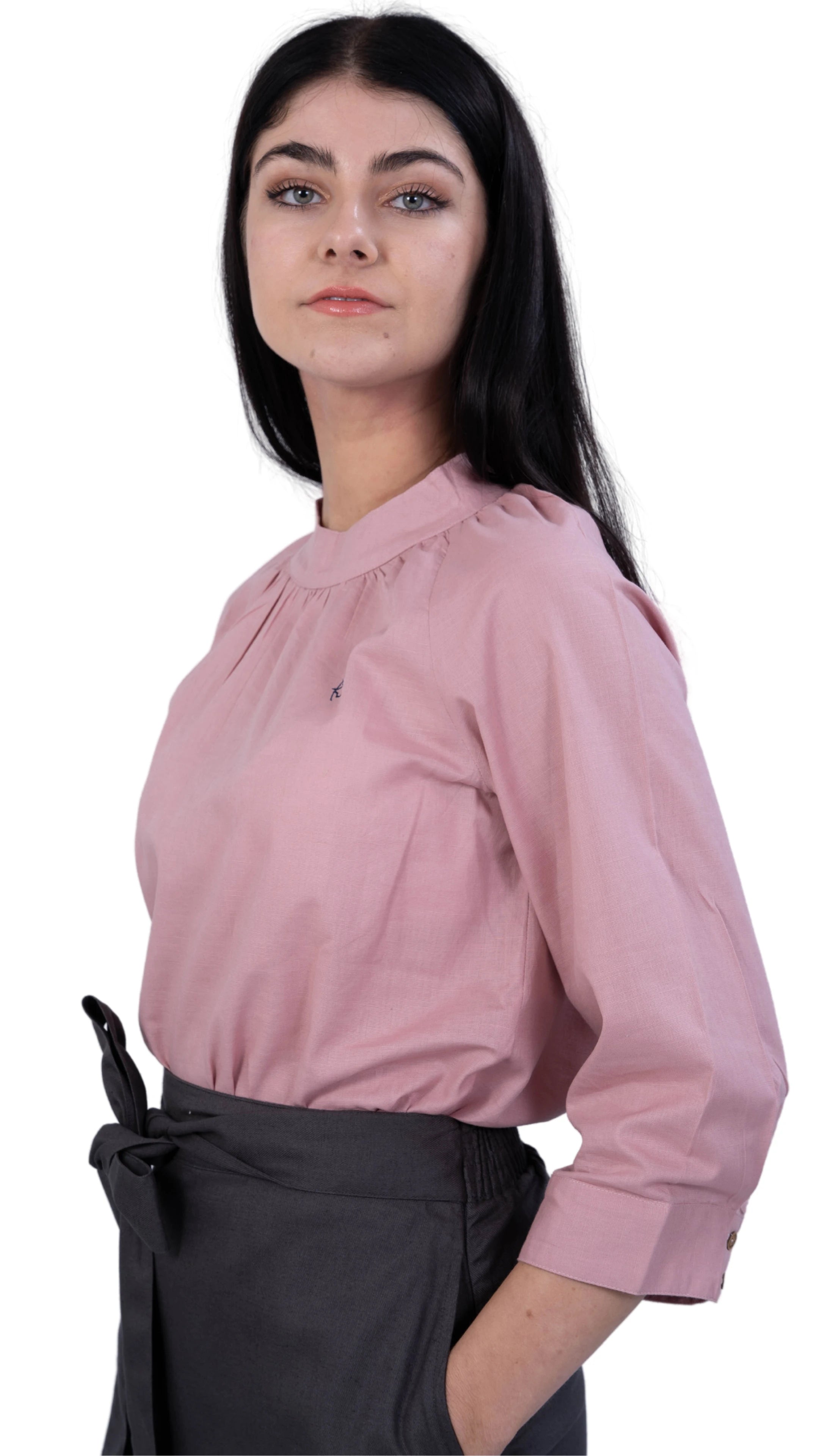 Flamingo Rose 3/4 Sleeve Linen Top | Sustainable Women's Top | KAREE