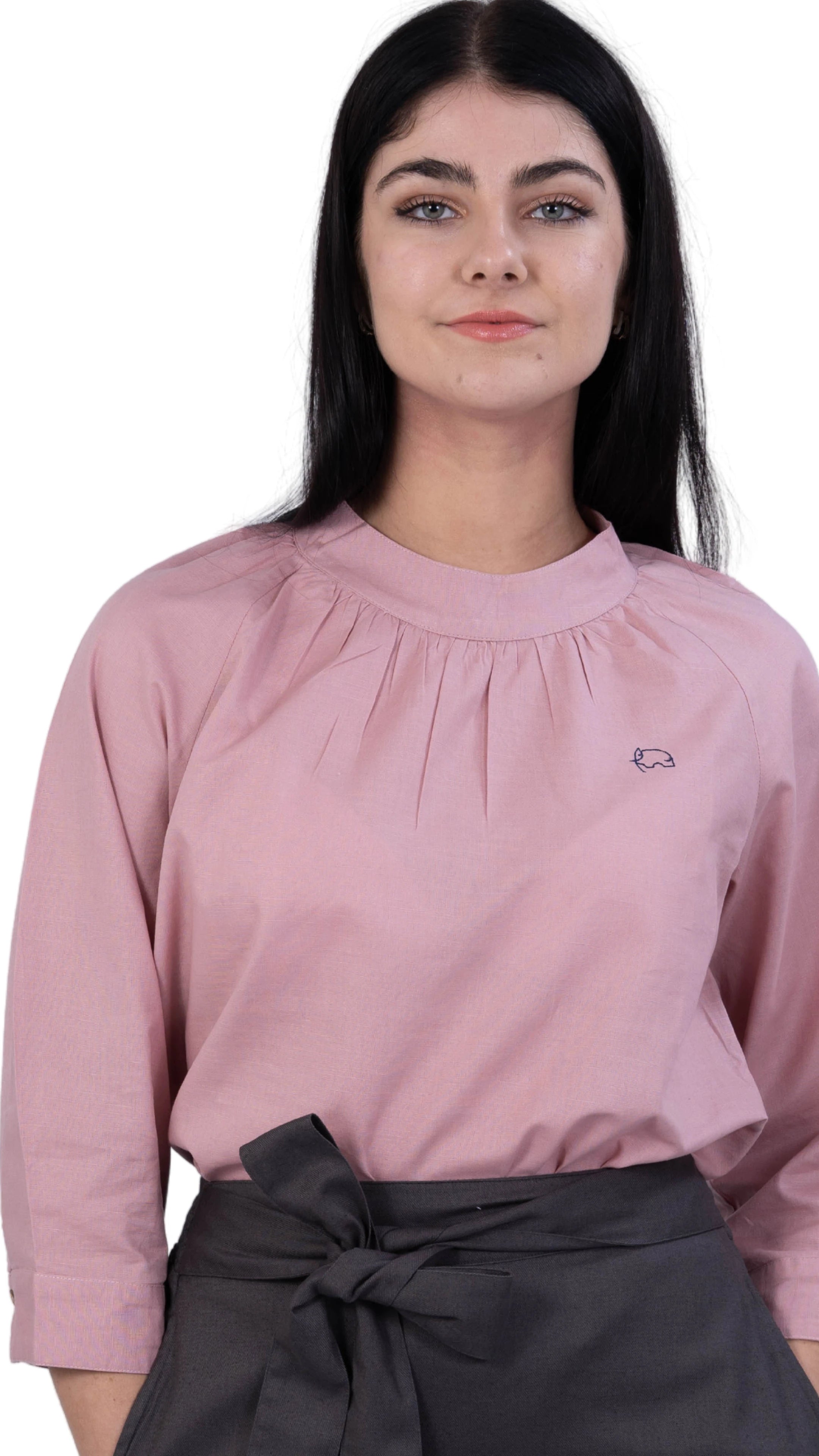 Flamingo Rose 3/4 Sleeve Linen Top | Sustainable Women's Top | KAREE