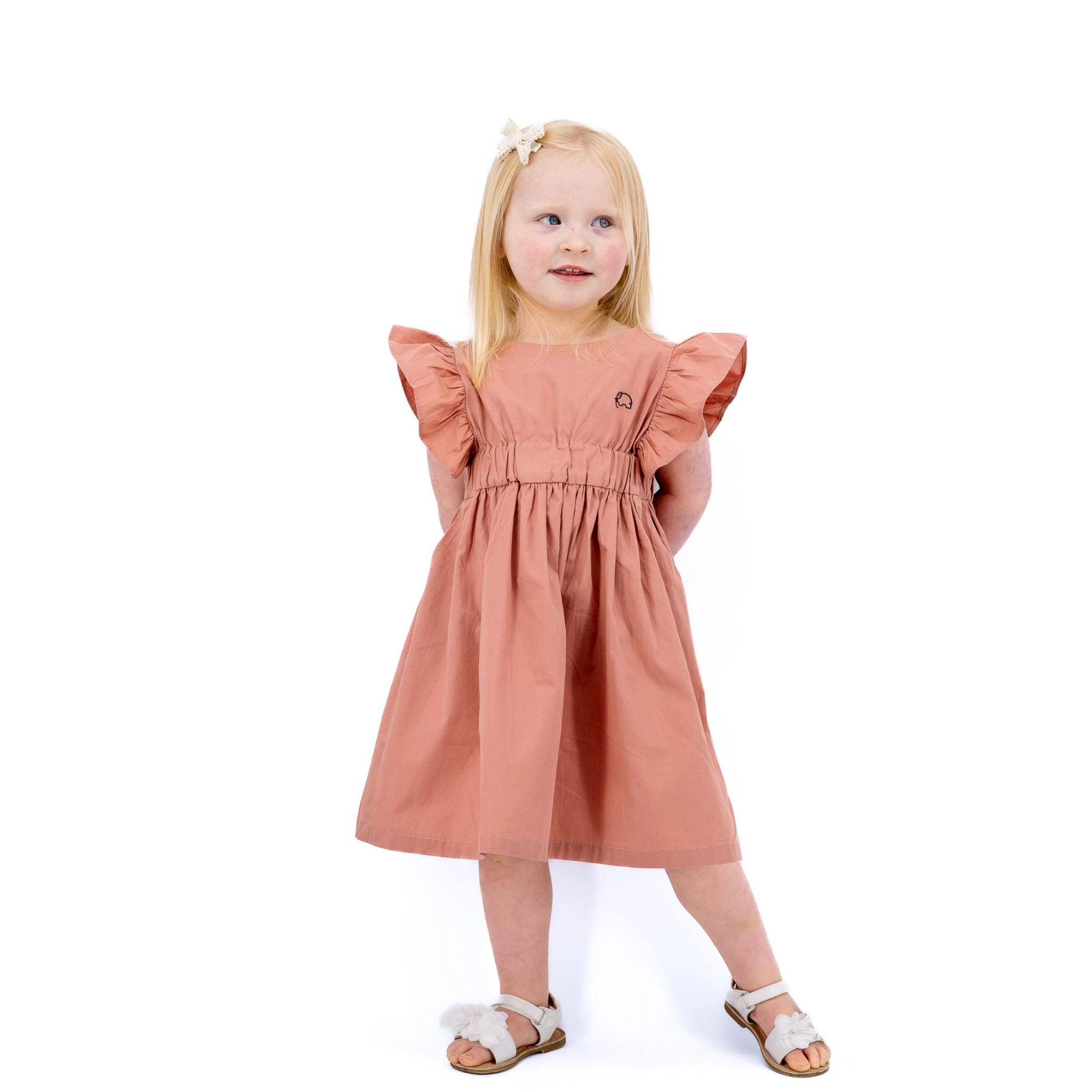 Elegant Brick Dust Dress for Girls - DressKaree
