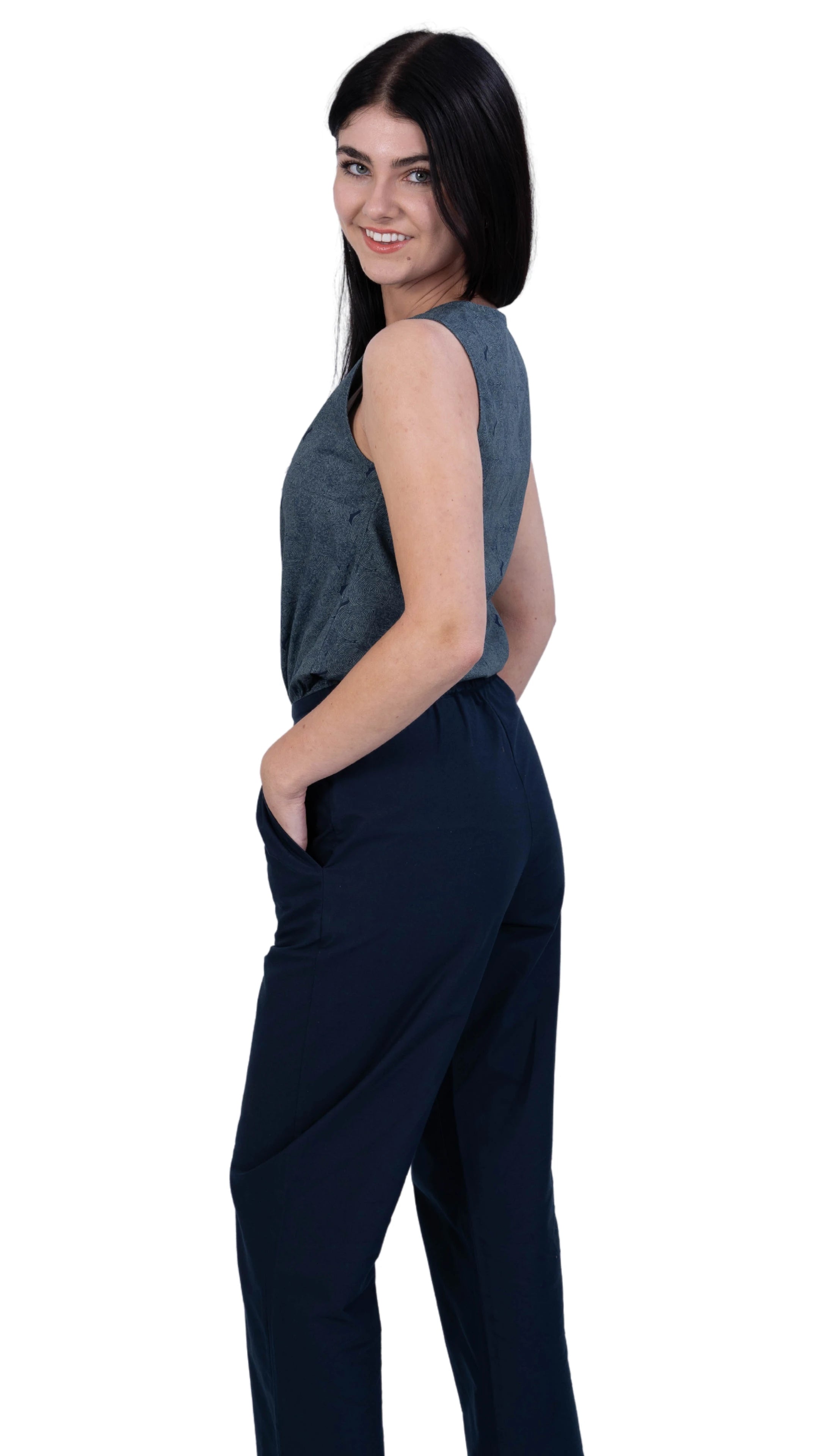 Prussian Blue Ajrakh Jumpsuit: Limited Edition Office Wear