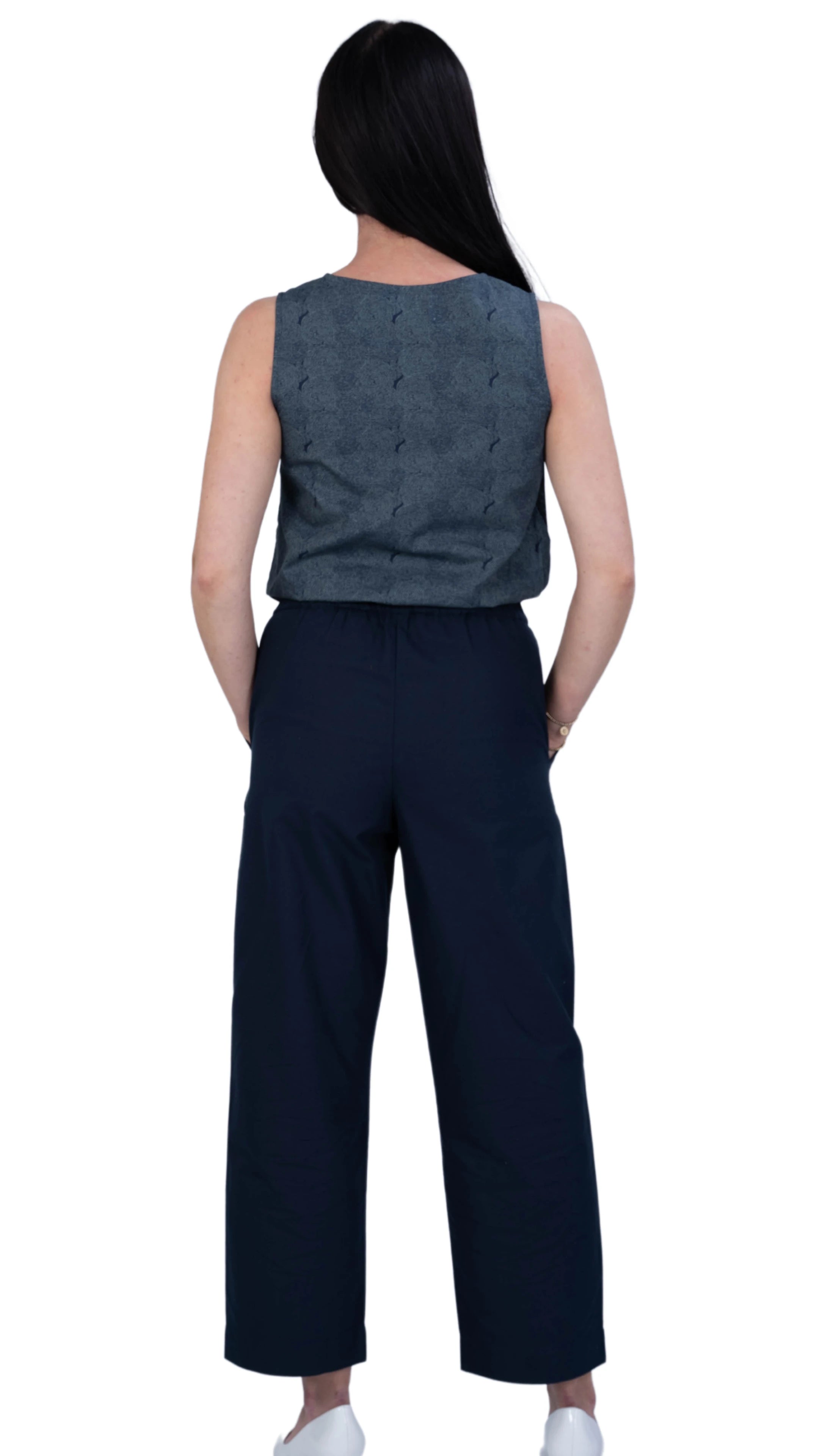 Prussian Blue Ajrakh Jumpsuit: Limited Edition Office Wear