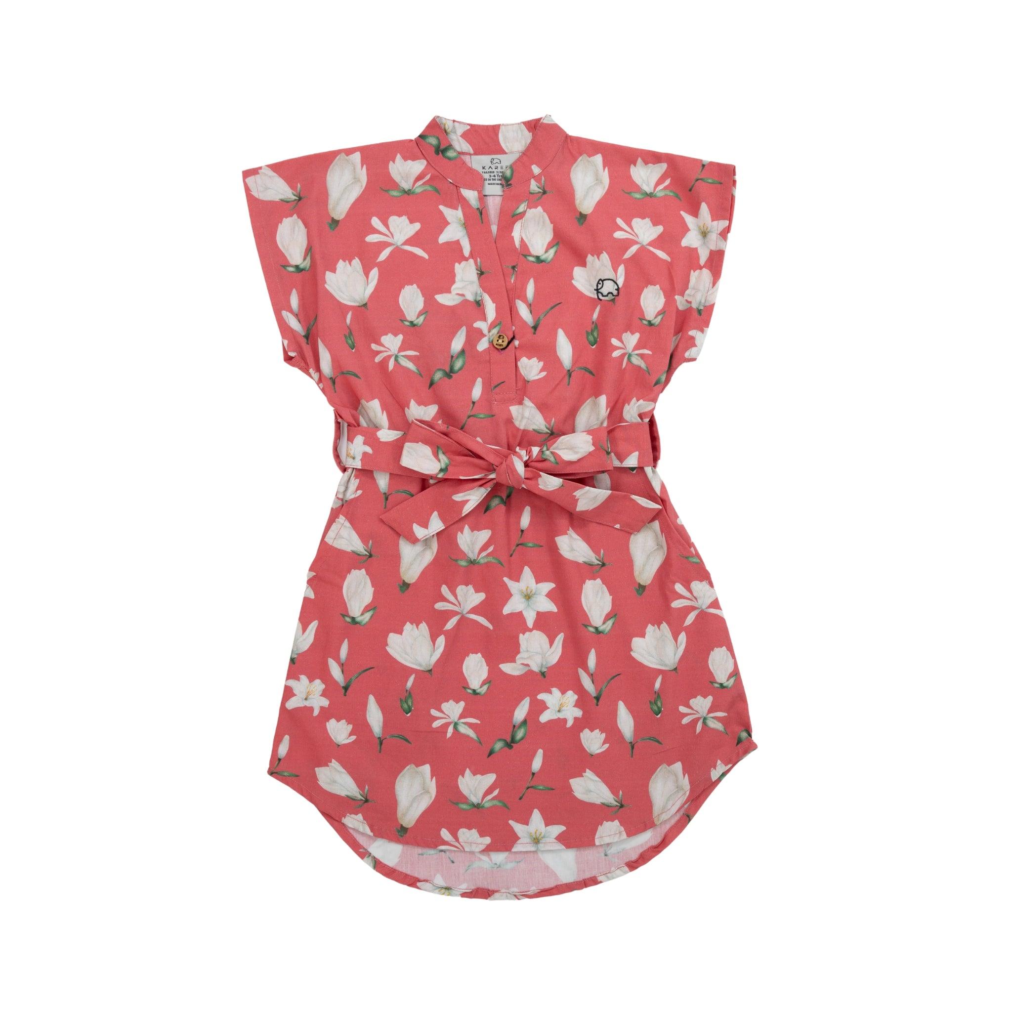 Mineral Red Shirt Dress for Girls - DressKaree