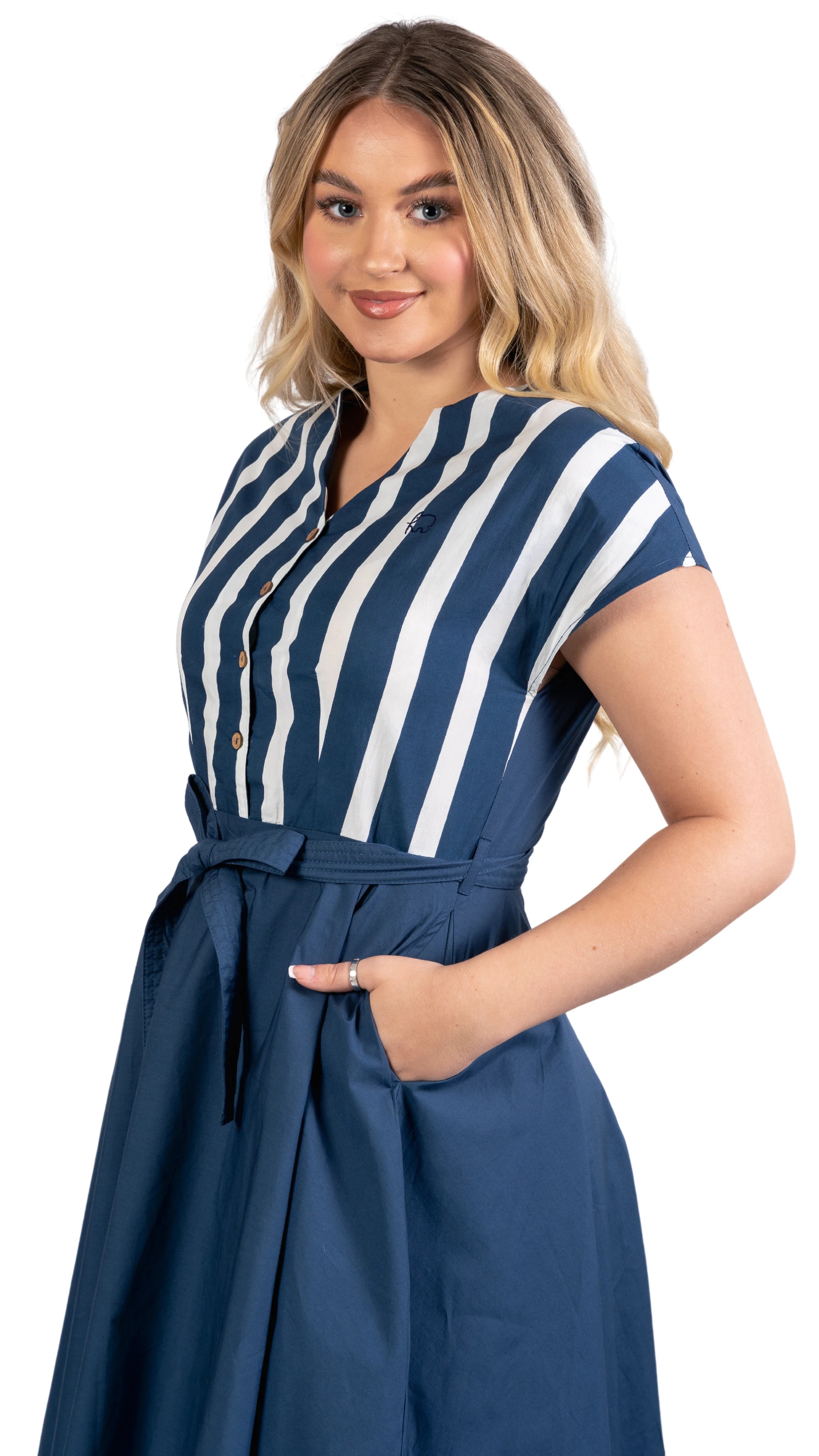 Denim & White Oasis Midi Dress | Sustainable Women's Fashion